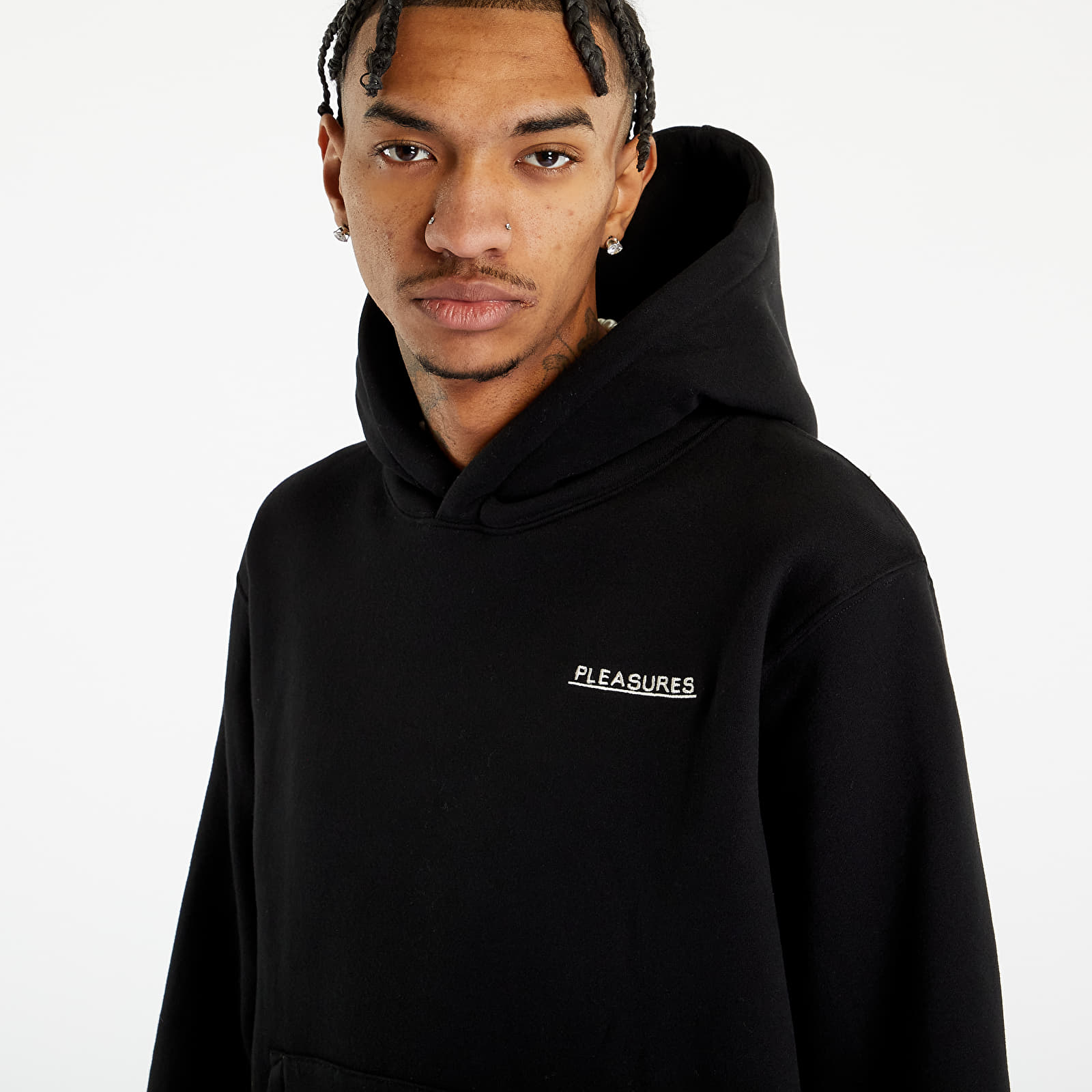 Pleasures hotsell black hoodie