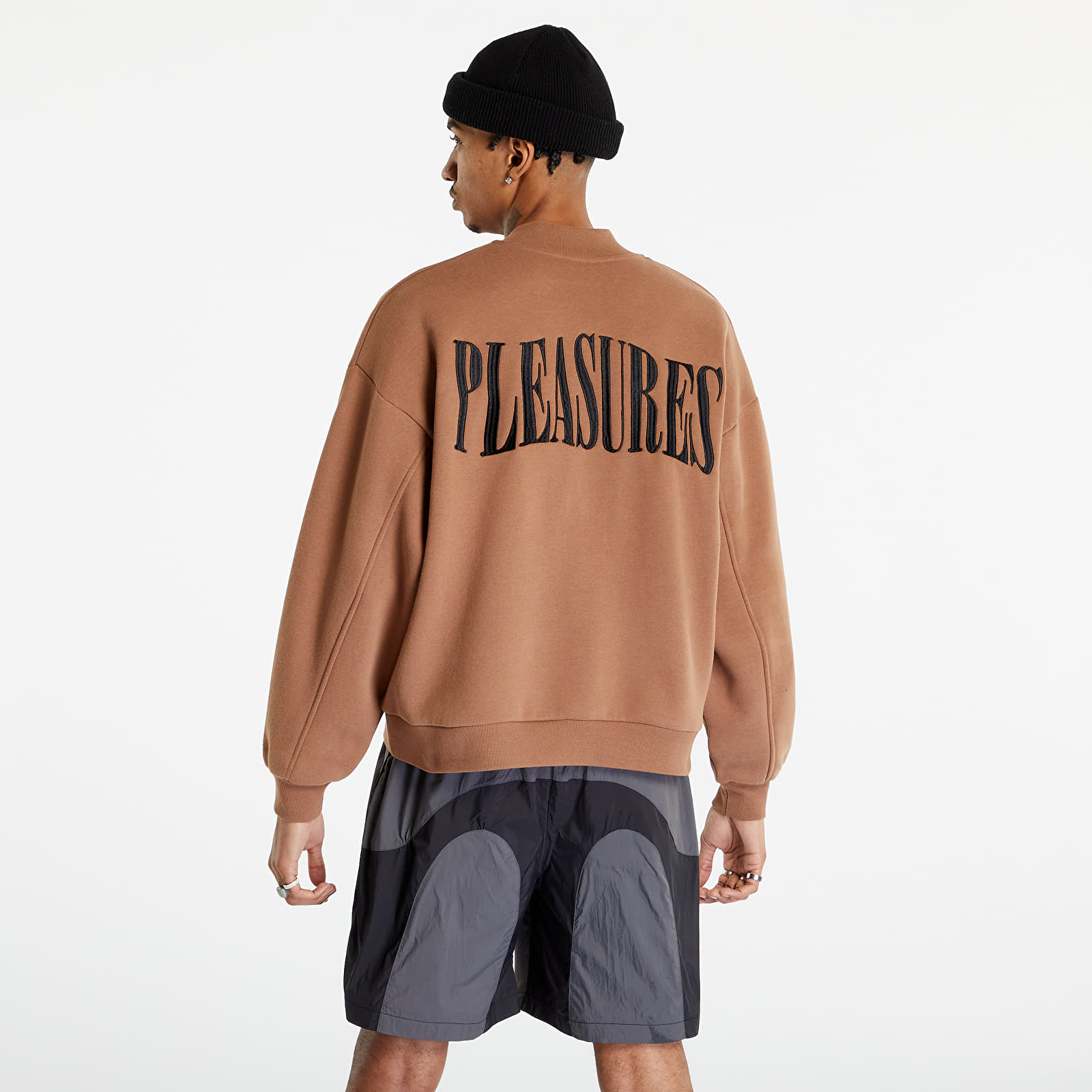 Sweatshirts Pleasures Karat Quarter Zip Fleece Hoodie Brown