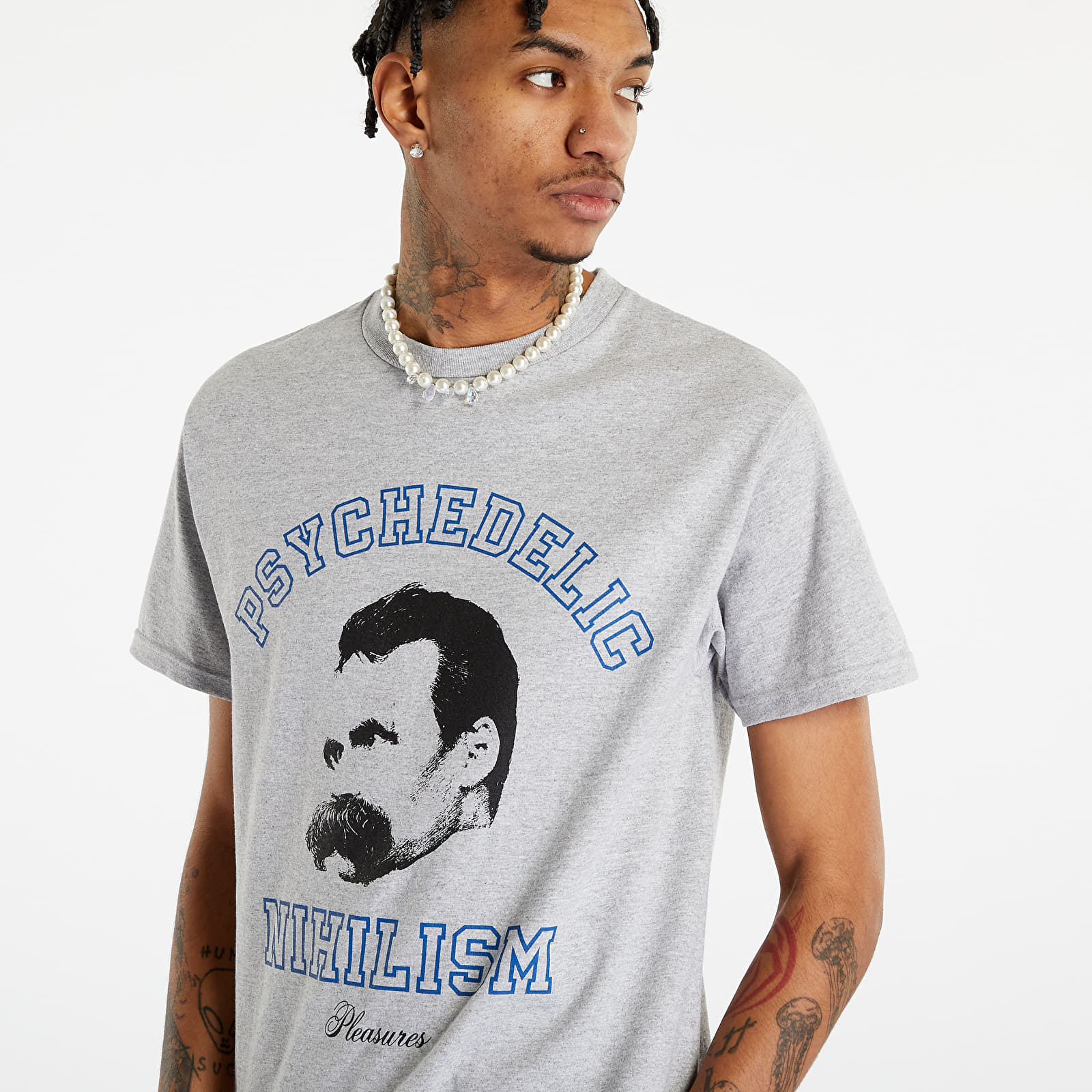 T-shirts PLEASURES Psychedelic Nihilism T-Shirt Heather Grey