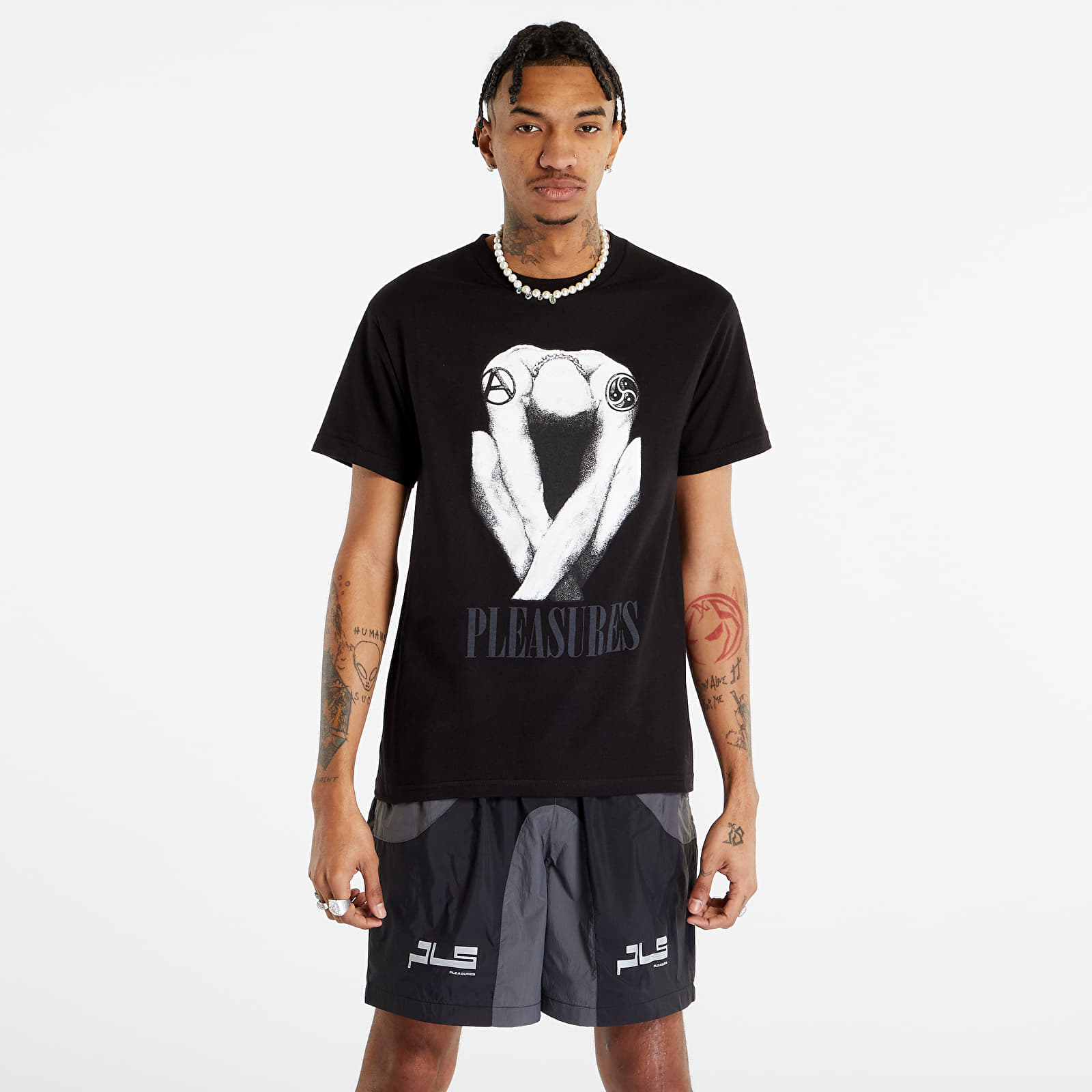   Μπλούζες PLEASURES Bended T-Shirt Black