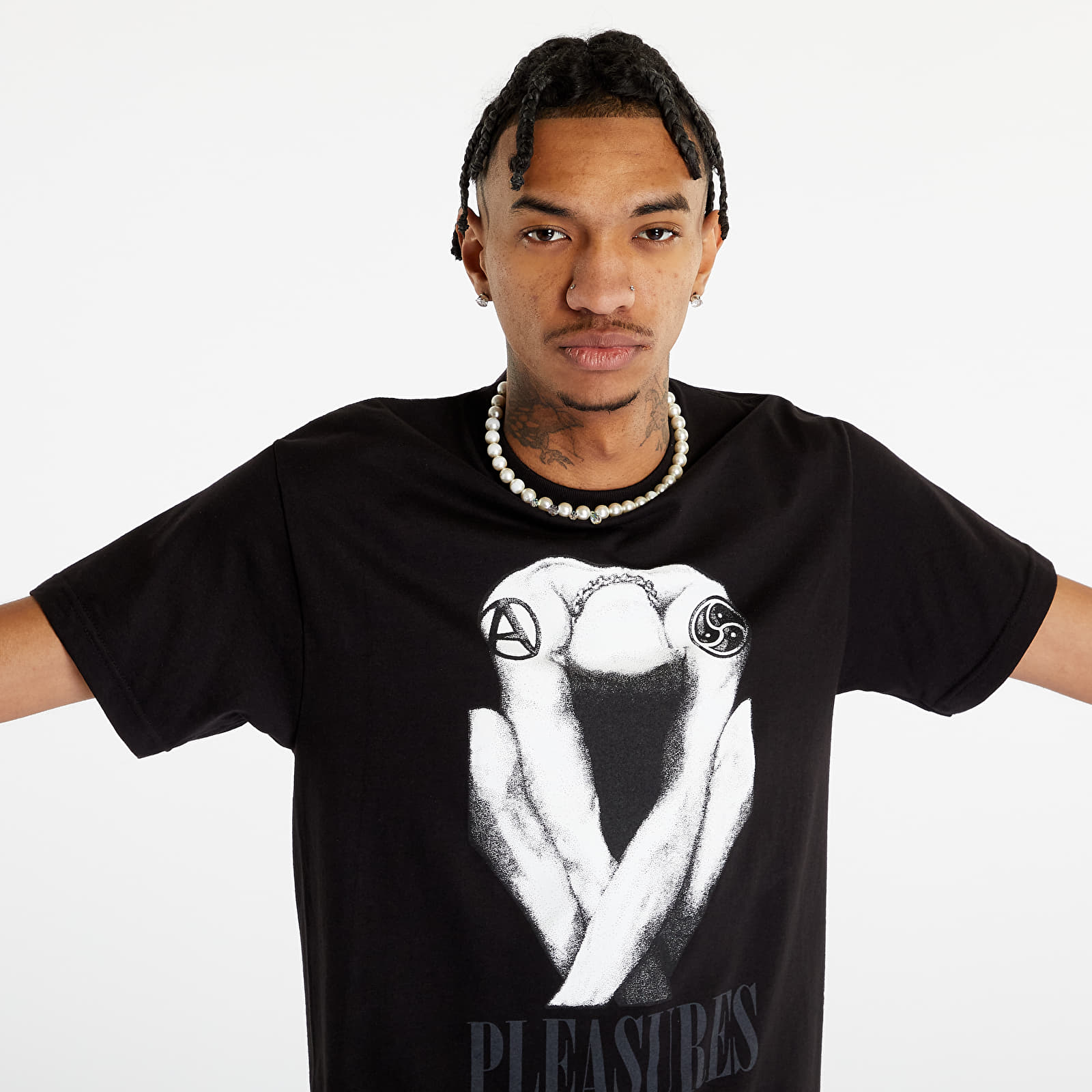   Μπλούζες PLEASURES Bended T-Shirt Black