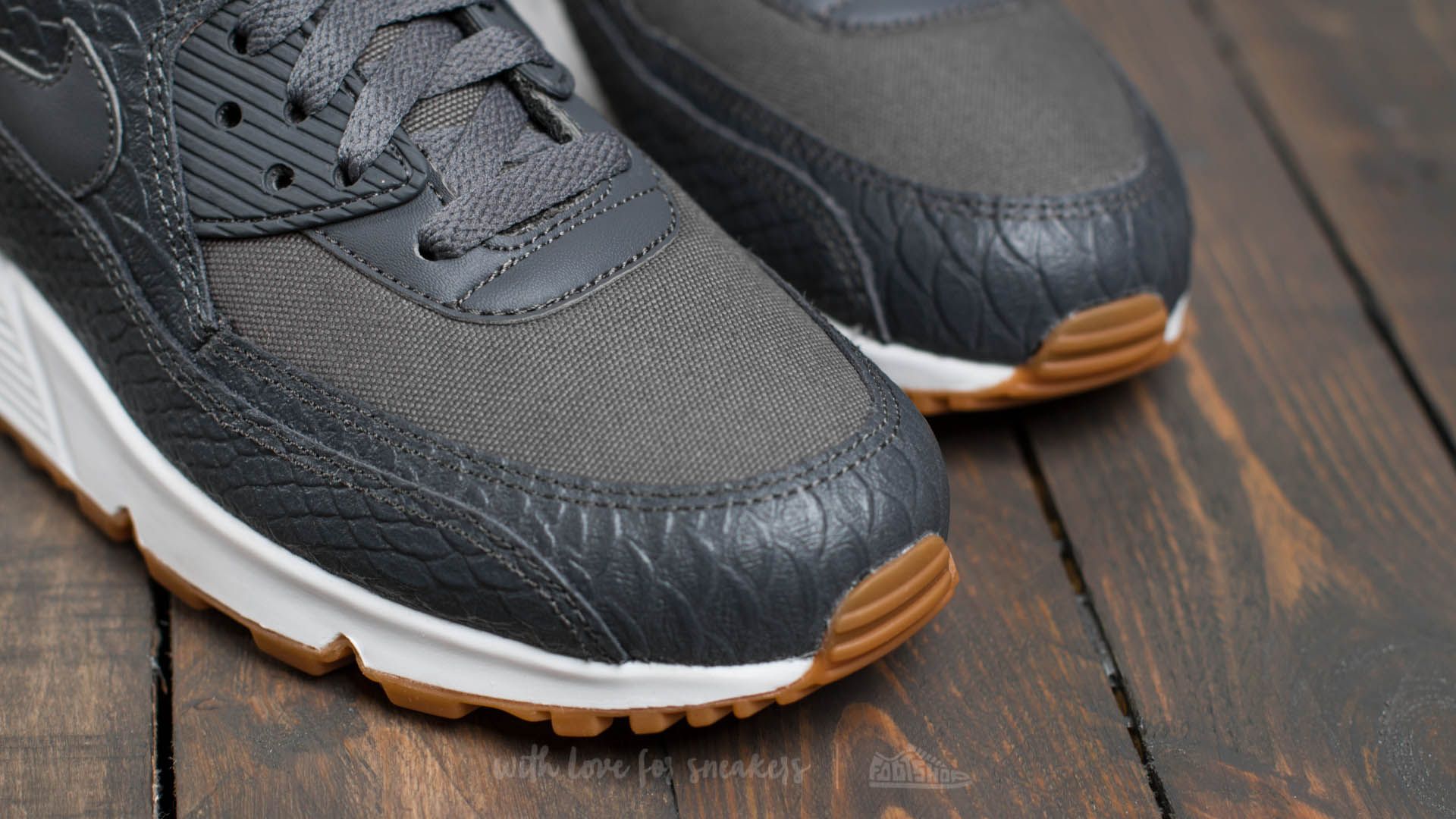 Nike air max 90 premium dark grey/gum yellow/white 2025
