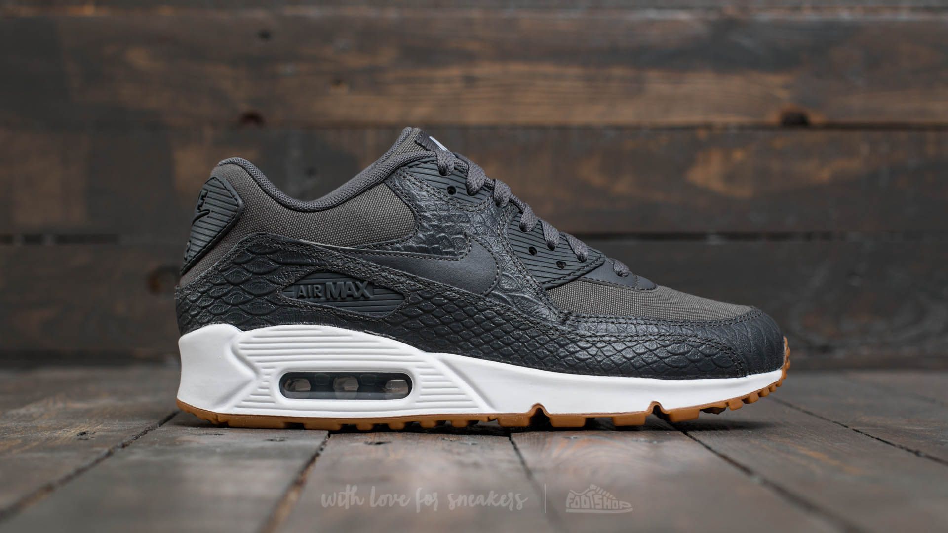 Damen Sneaker und Schuhe Nike Wmns Air Max 90 Premium Dark Grey Dark Grey Gum Yellow Footshop