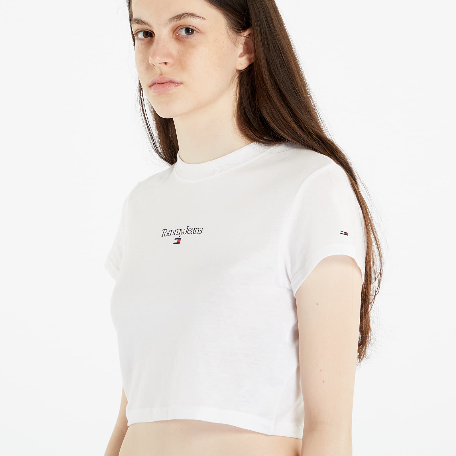Tommy | T-Shirt Jeans White T-shirts Essential Logo Footshop Cropped