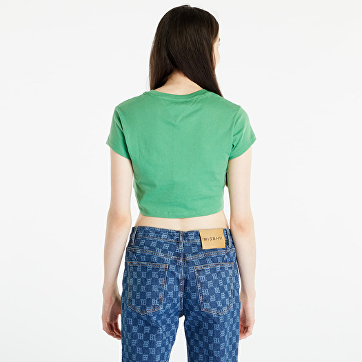 Green cropped jeans deals