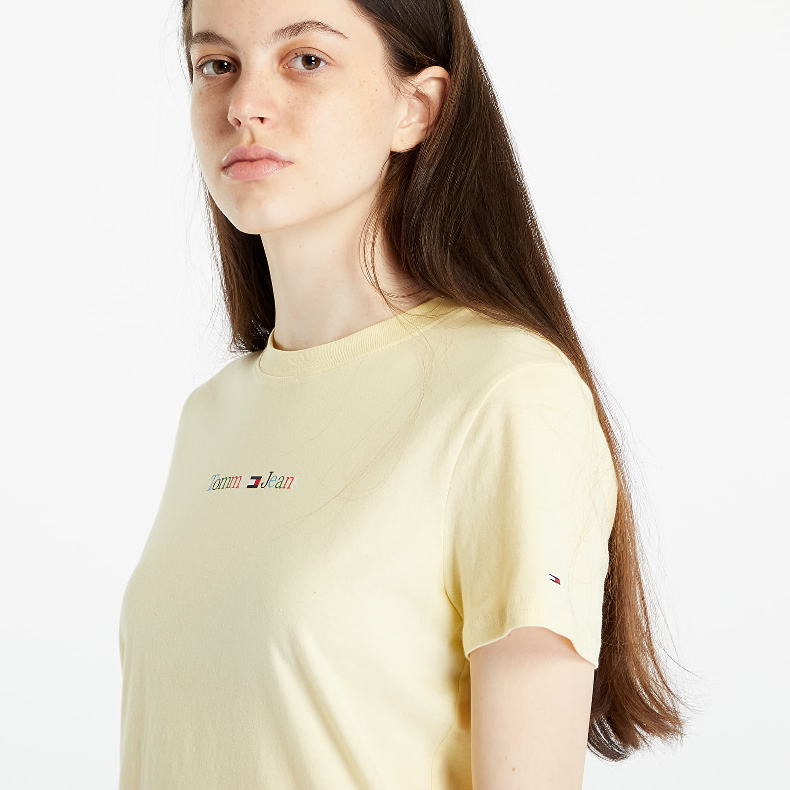 Magliette Tommy Jeans Regular Color Serif T-Shirt Yellow