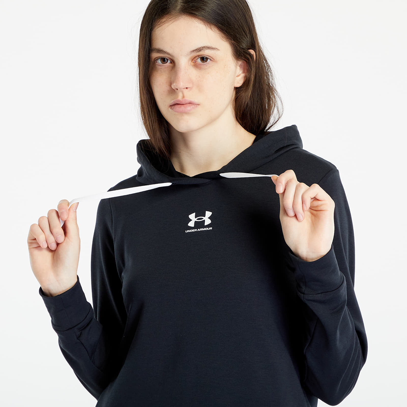 Levně Under Armour Rival Terry Hoodie Black/ White