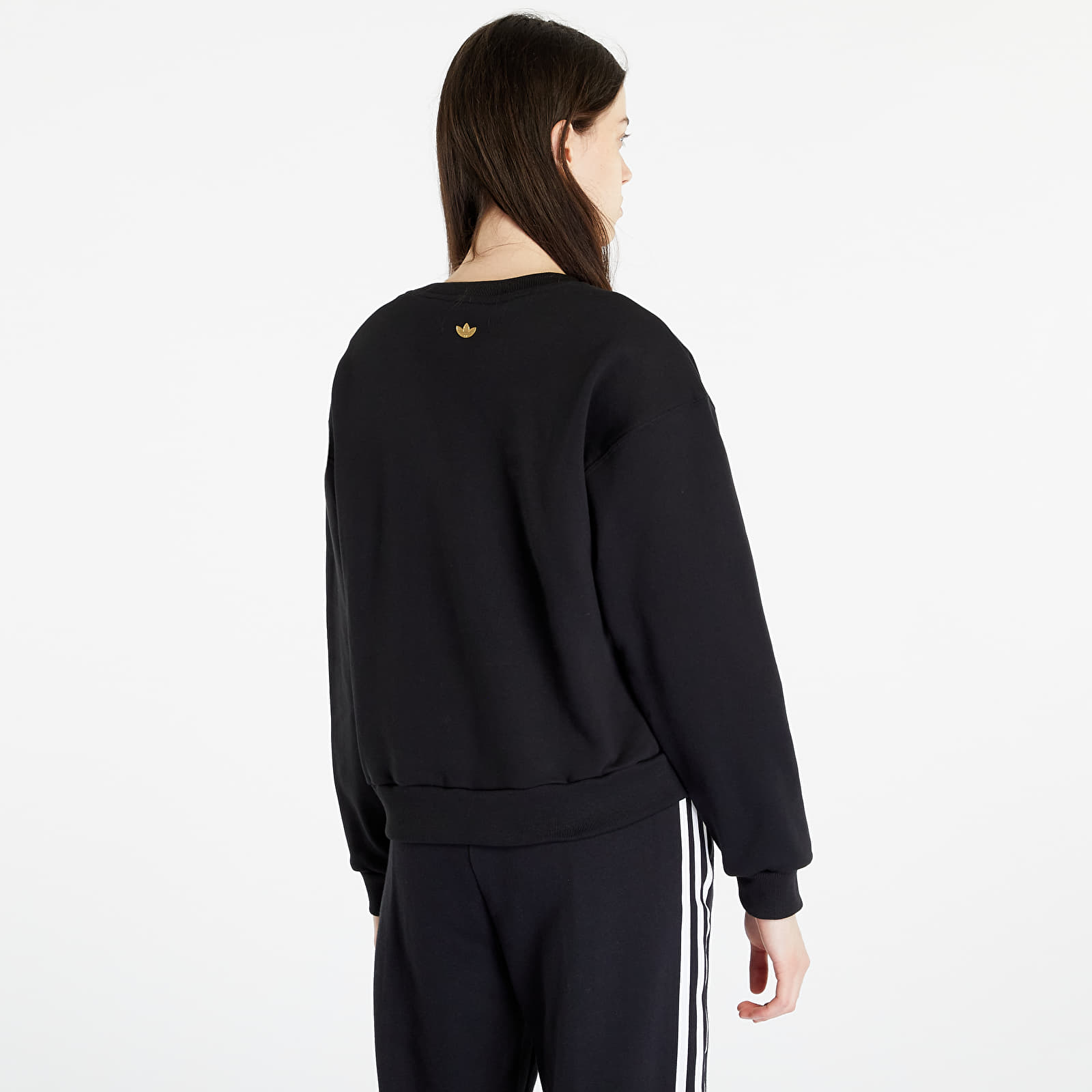 Hoodies and sweatshirts  adidas Originals Houndstooth Trefoil Infill Graphic Long Sleeve Sweatshirt Black
