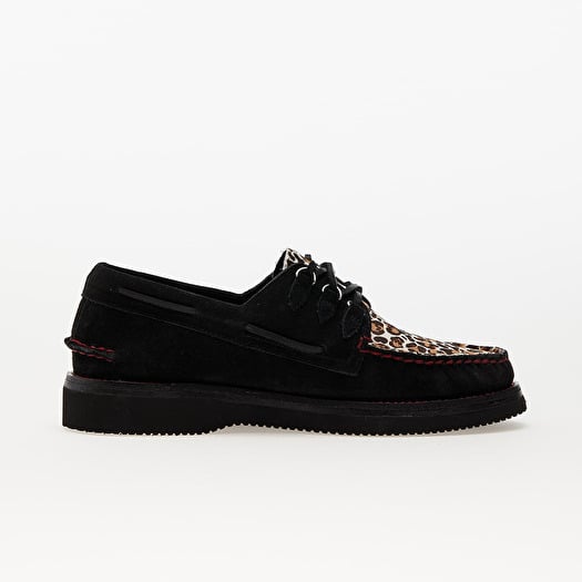 Men s shoes Pleasures x Sperry Vibram 3 Eye Boat Shoe Black Footshop