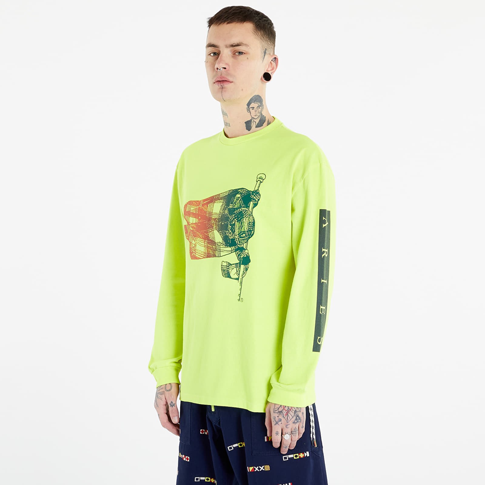 T-shirts  Tommy Jeans x Aries Long Sleeve Tee Safety Yellow