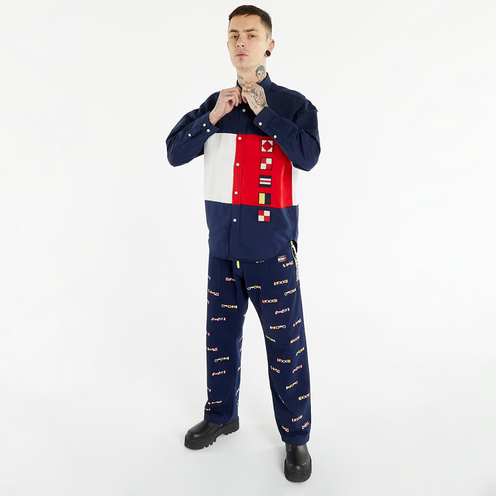 Ingek Tommy Jeans x Aries Multi Flags Shirt Desert Sky