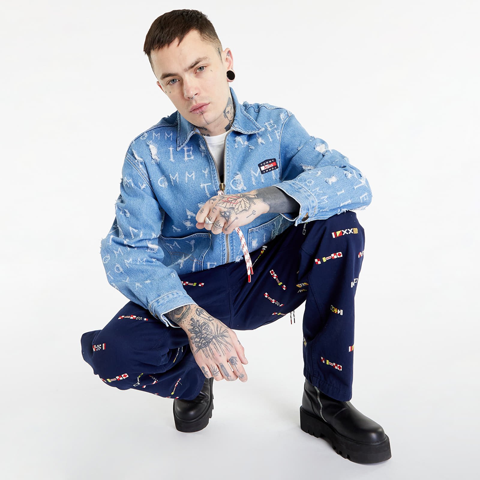 Jacken Tommy Jeans x Aries Laser Denim Jacket Washed Blue