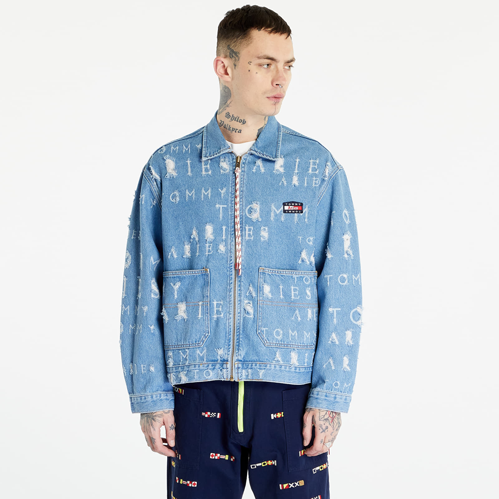 Jacken Tommy Jeans x Aries Laser Denim Jacket Washed Blue