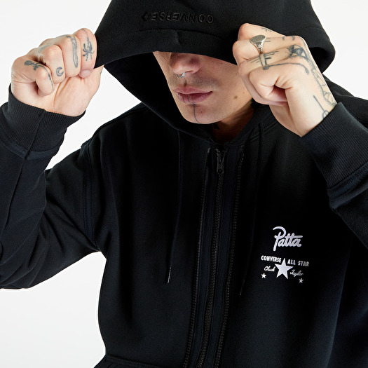 Converse x Patta Four Leaf Clover Utility Fleece Hoodie Black Footshop