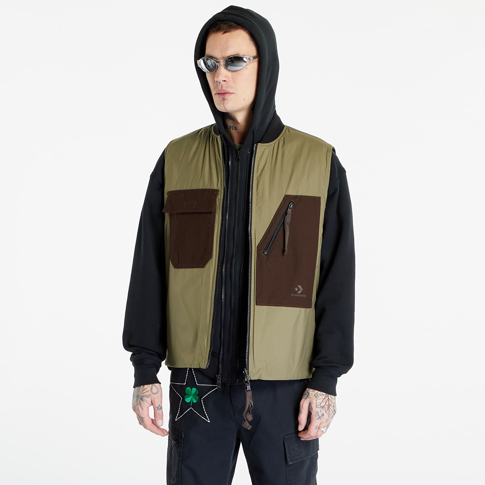 Vests Converse x Patta Four-Leaf Clover Utility Reversible Padded Vest Java
