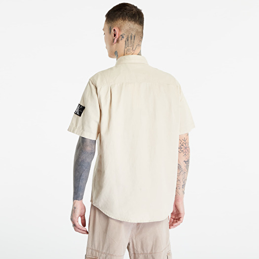 Shirts Calvin Klein Jeans Linen Short Sleeve Shirt Classic Beige