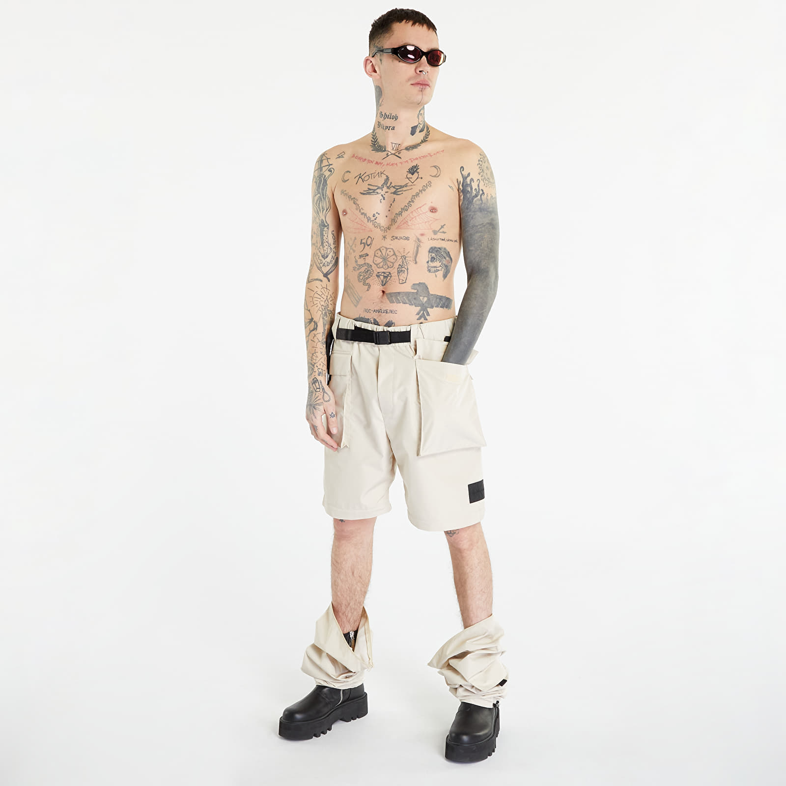 Pantaloni și blugi Calvin Klein Jeans Multifunctional Zip Woven Pants Beige
