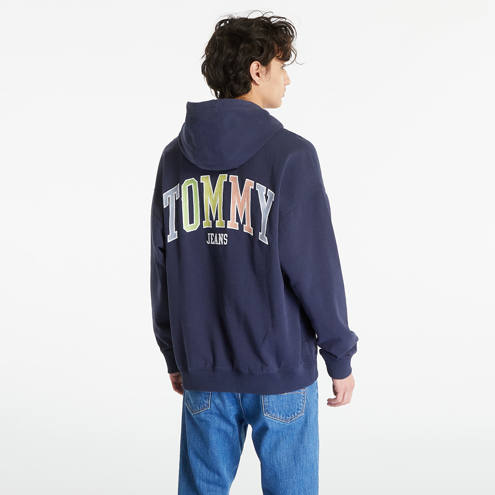 Dukserice Tommy Jeans Oversized College Hoodie Twilight Navy