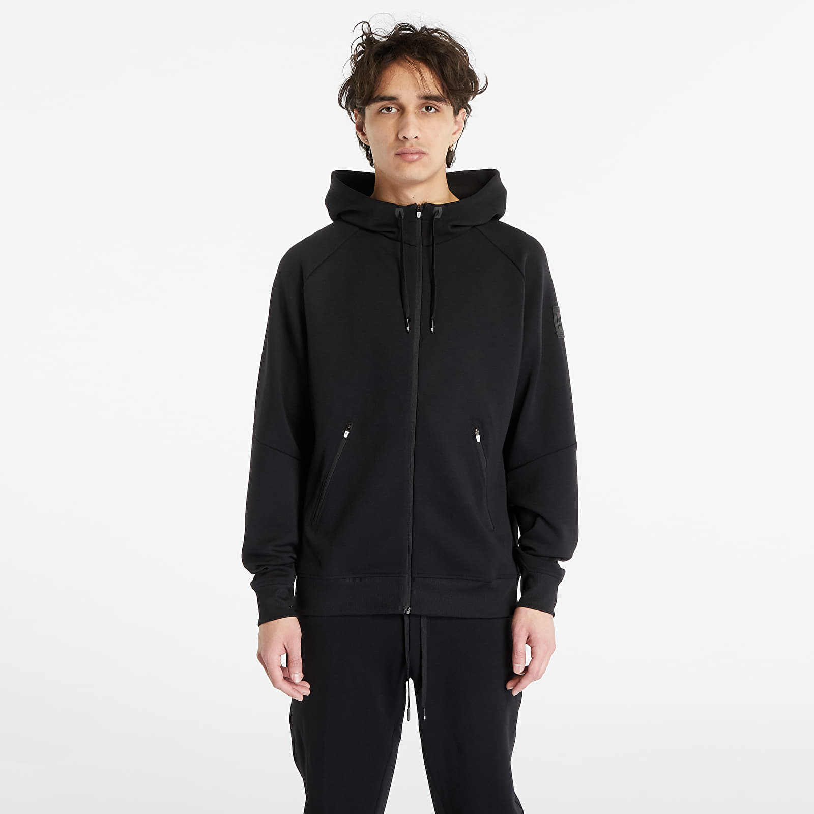 Black full new arrivals zip hoodie