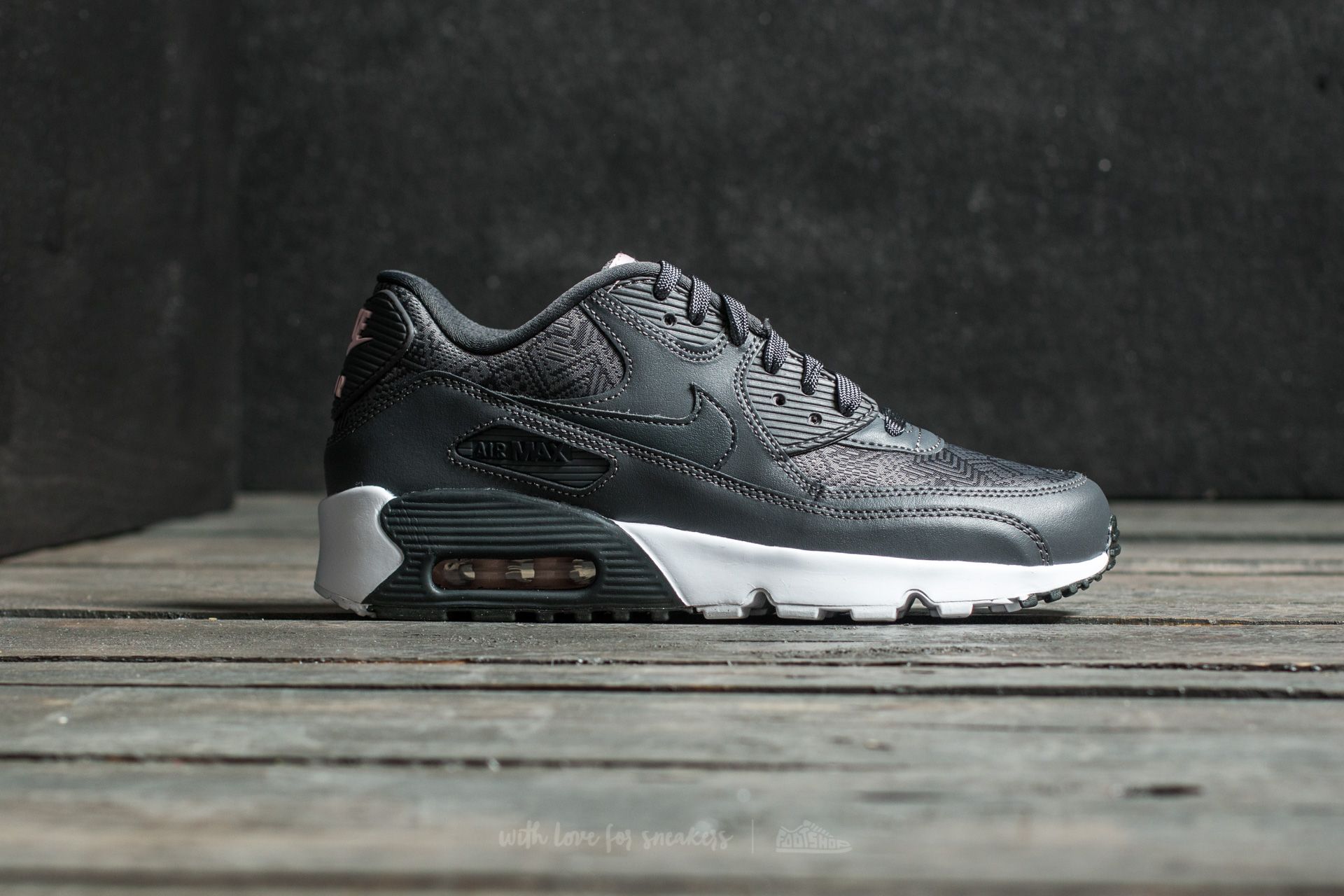 Sapatos de mulher Nike Air Max 90 Se Mesh (GS) Dark Grey/ Anthracite-White