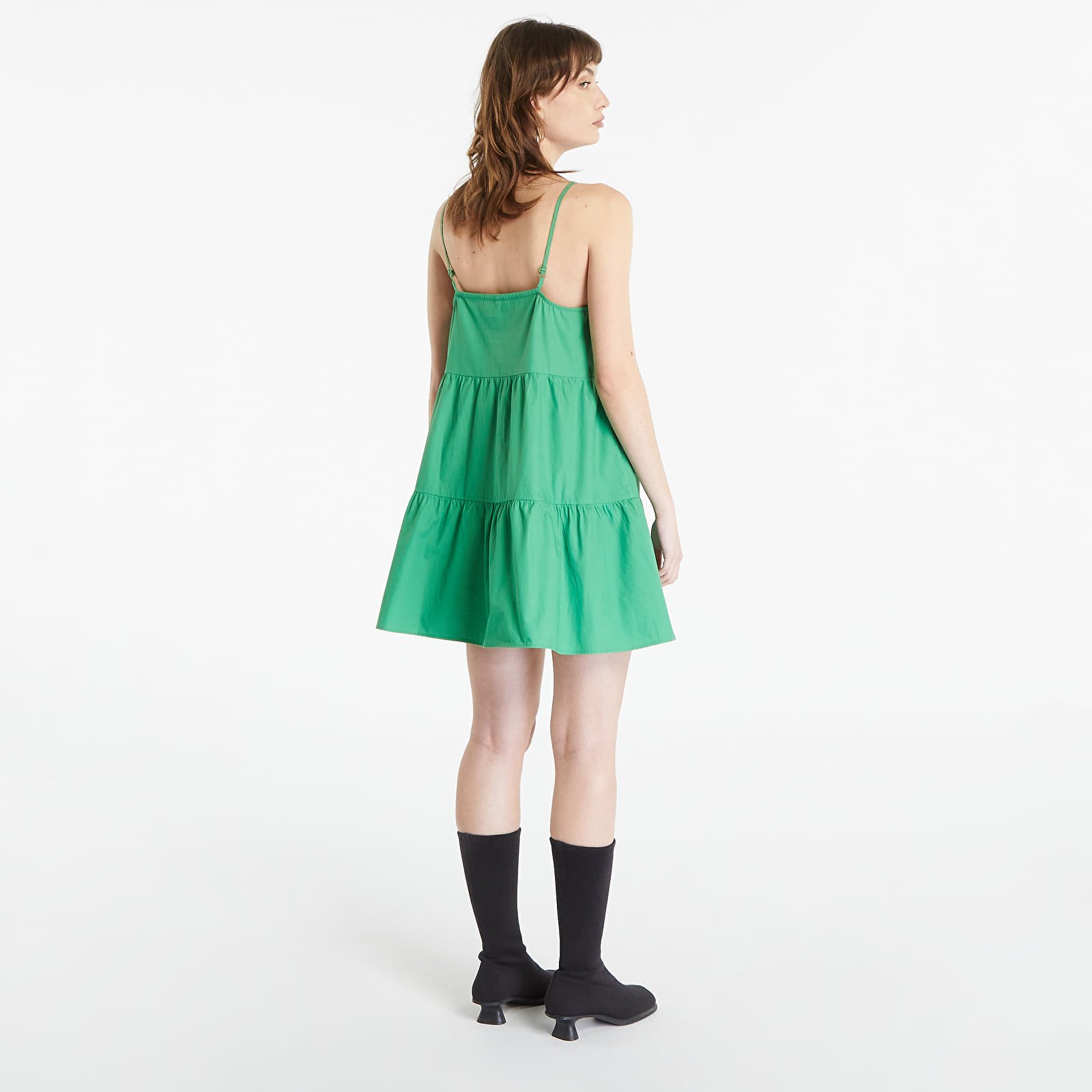 Dress Tommy Jeans Poplin Tiered Strappy Dress Coastal Green