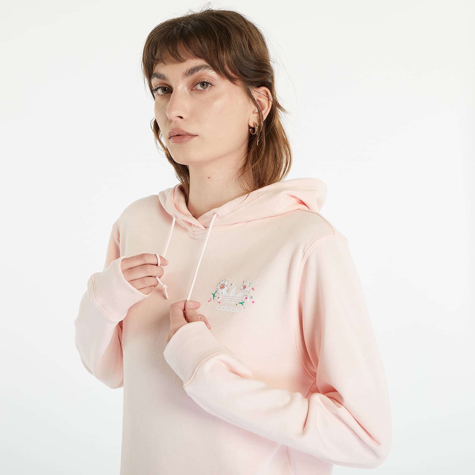 Adidas originals super fleece hoodie pink sales