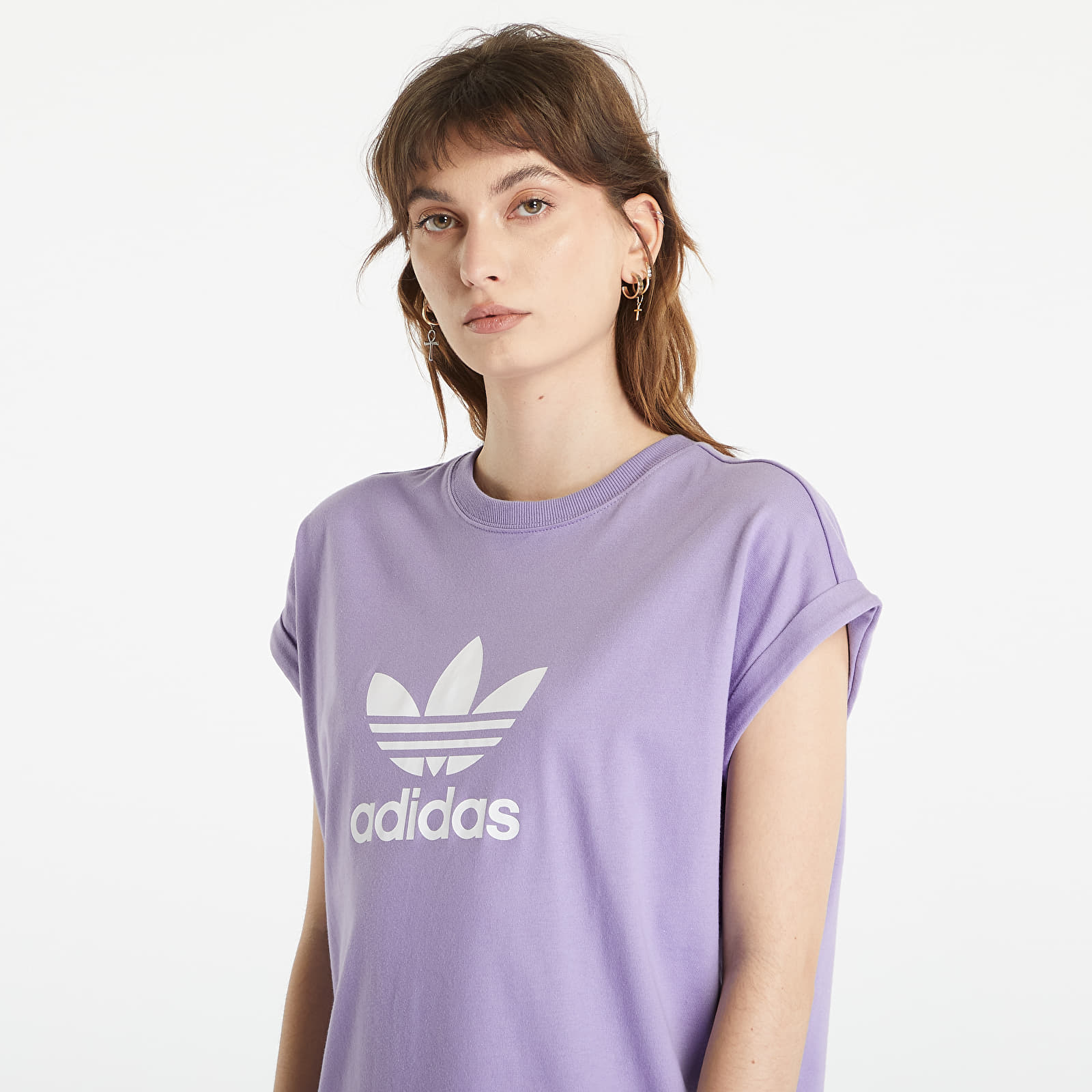 Šaty adidas New New Short Sleeve TRF Tee Dress Magic Lilac