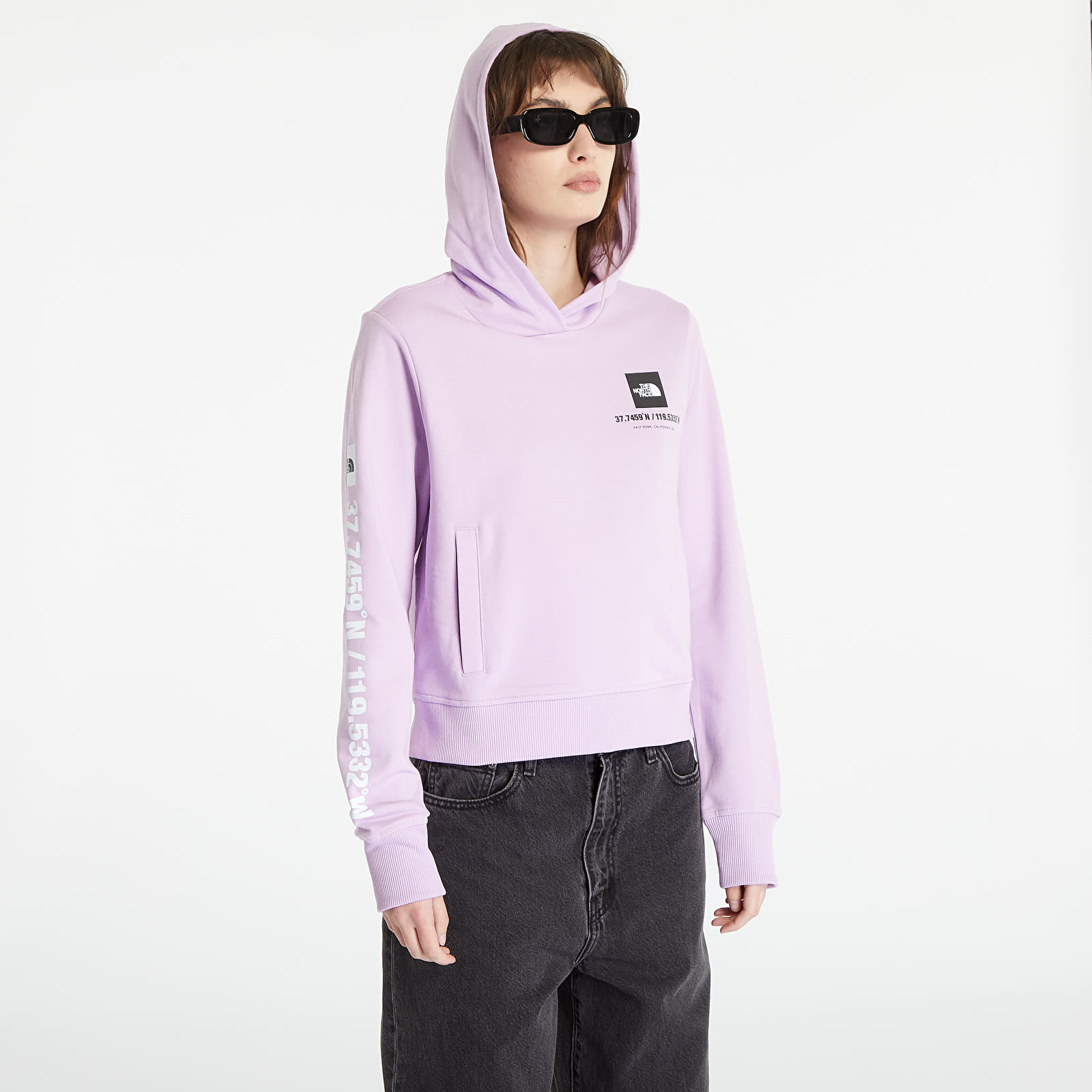 Bluzy The North Face Coordinates Crop Hoodie Lupine