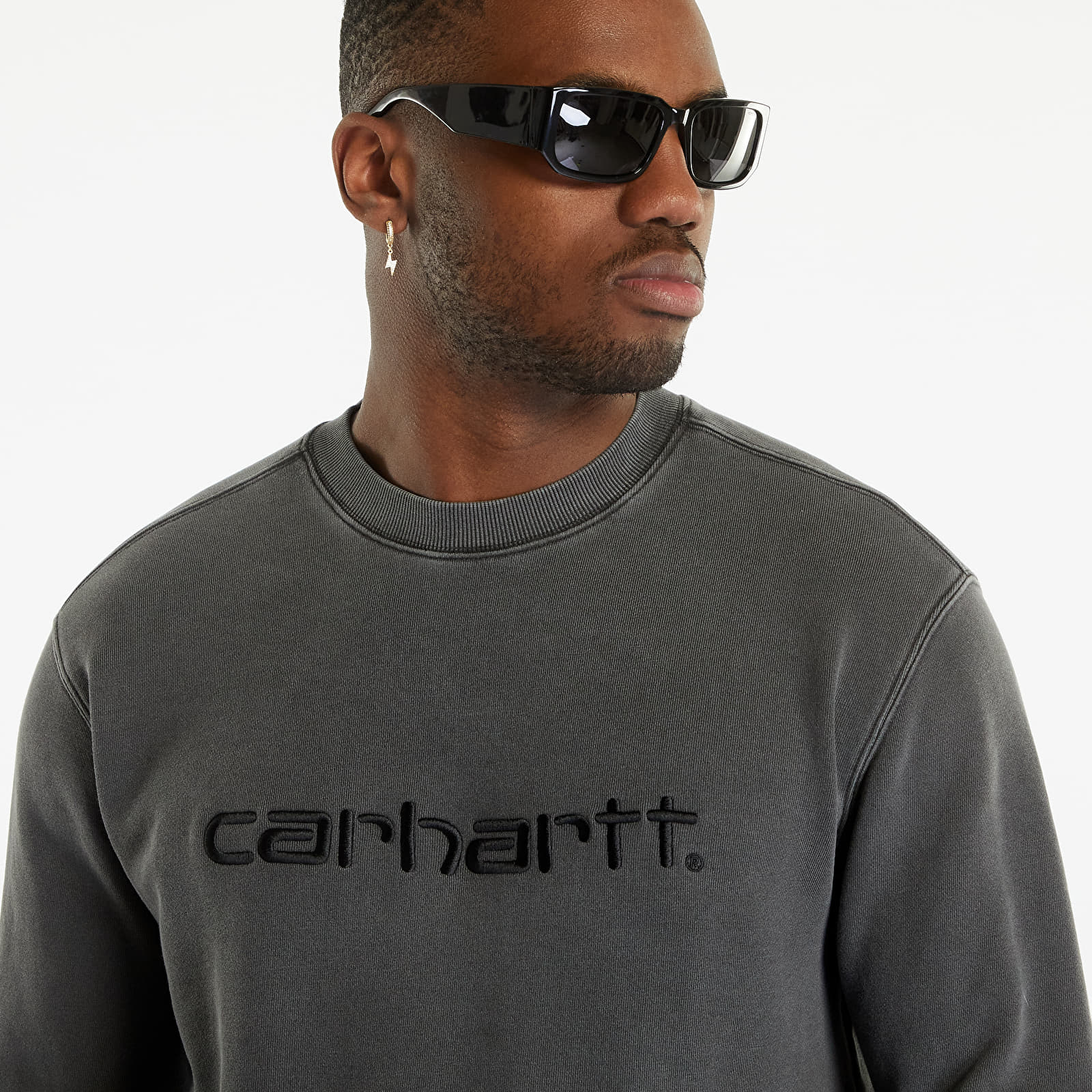 Puloverji Carhartt WIP Duster Sweatshirt UNISEX Black Garment Dyed