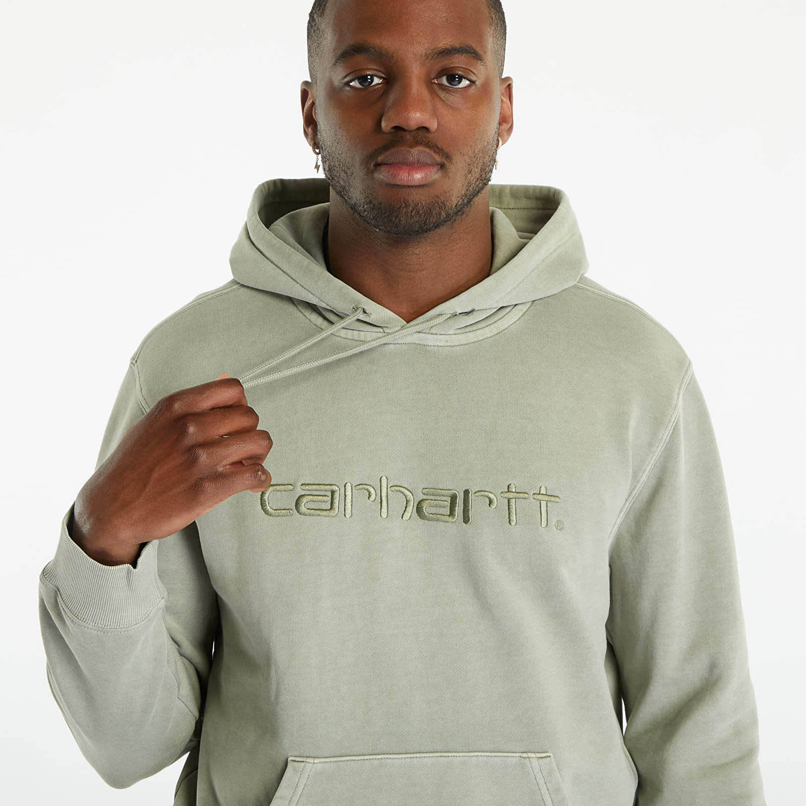 Mikiny Carhartt WIP Hooded Duster Sweat UNISEX Yucca Garment Dyed