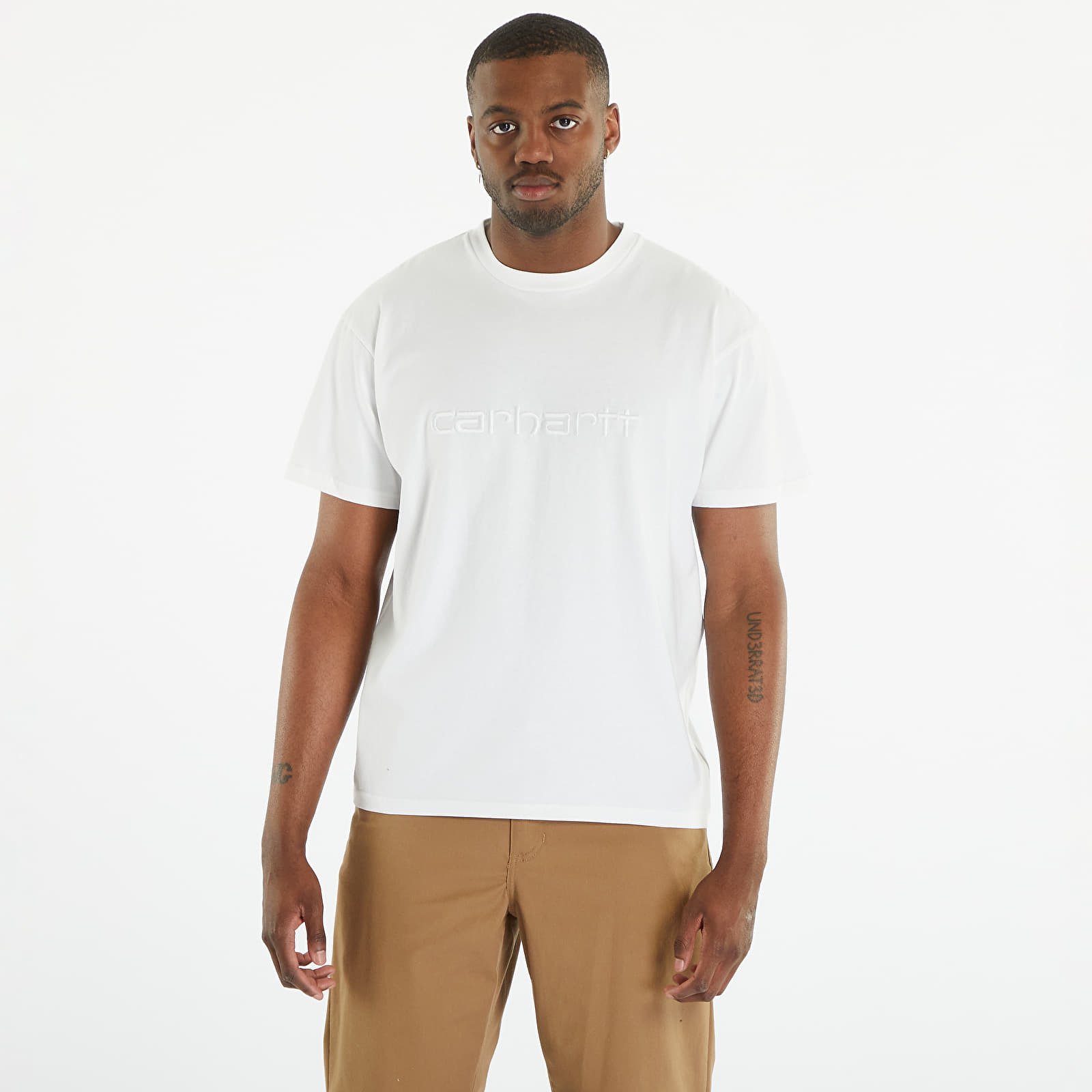 Tricou Carhartt WIP Duster Short Sleeve T-Shirt UNISEX White Garment Dyed - 1 | YEO