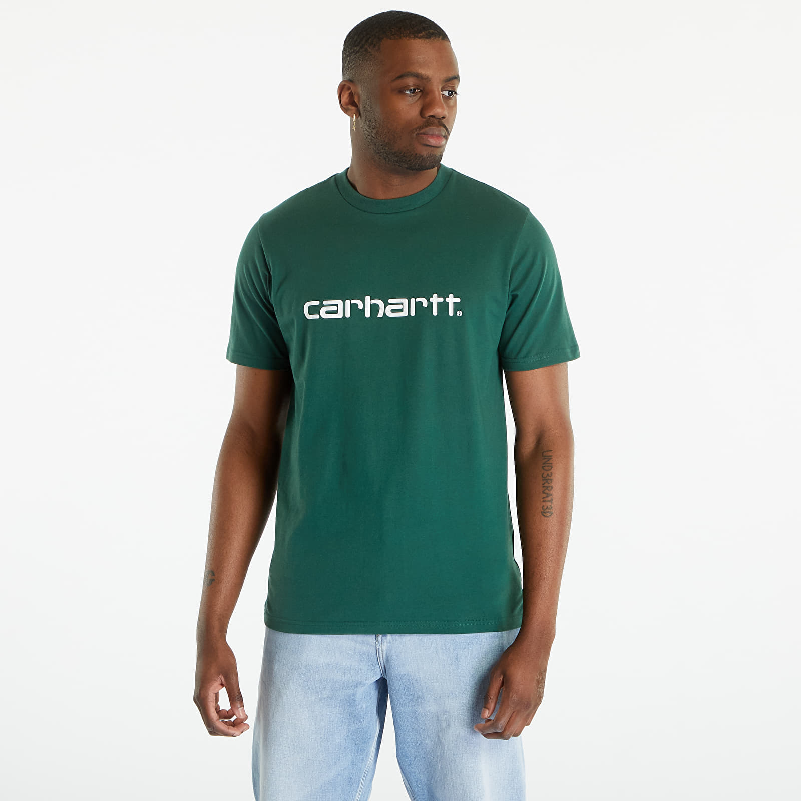 Μπλούζες Carhartt WIP Script Short Sleeve T-Shirt UNISEX Treehouse/ White