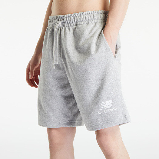 | New Essentials Athletic Balance Stacked Shorts Short Logo Grey Terry Footshop French