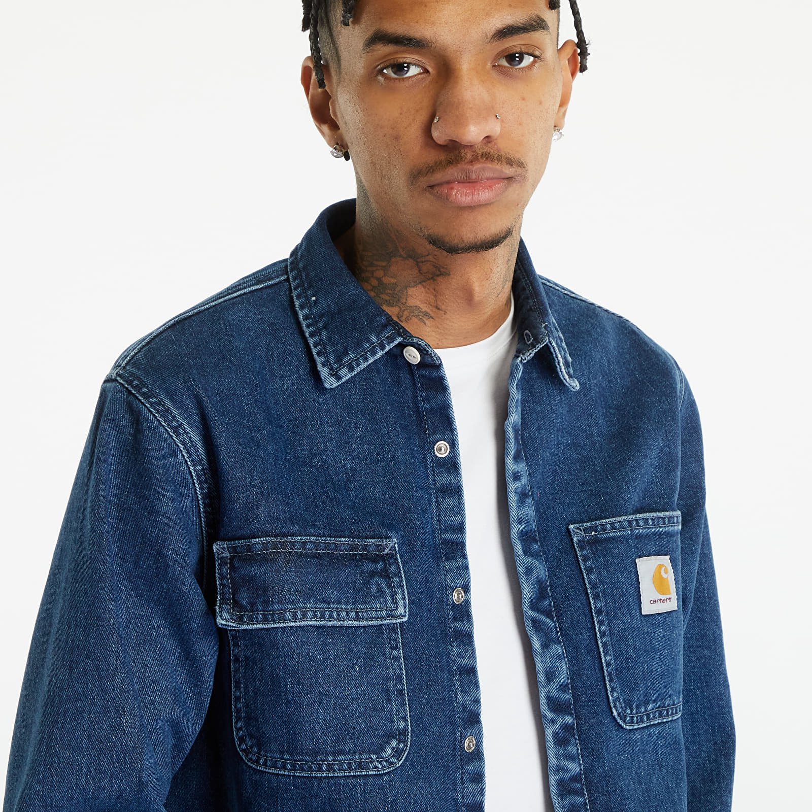 Jackets Carhartt WIP Salinac Shirt Jacket Blue Stone Washed Footshop