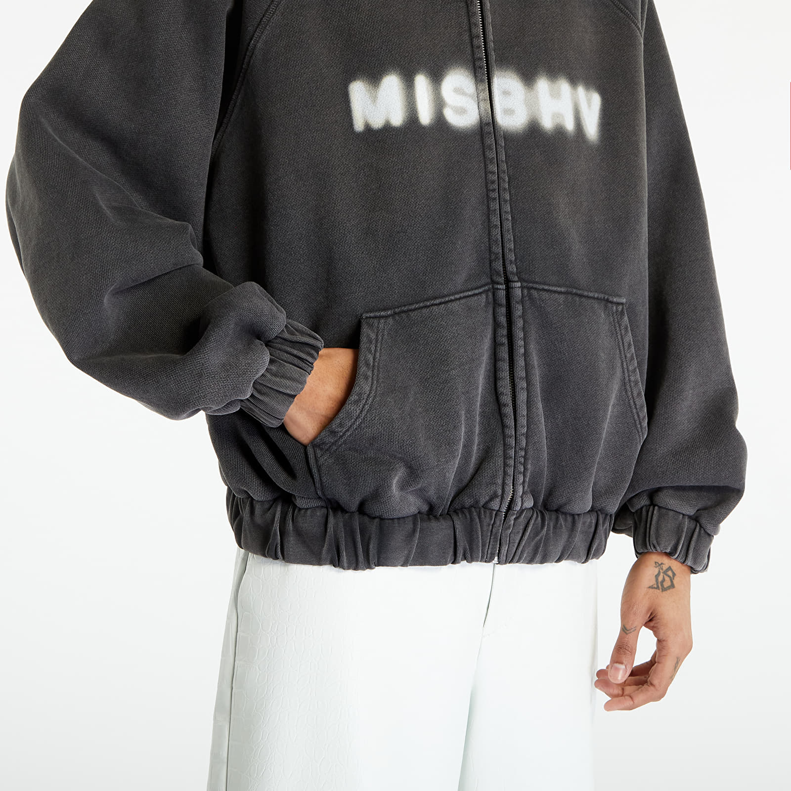 Sweatjacken und Sweatshirts MISBHV Community Zipped Hoodie Washed Black