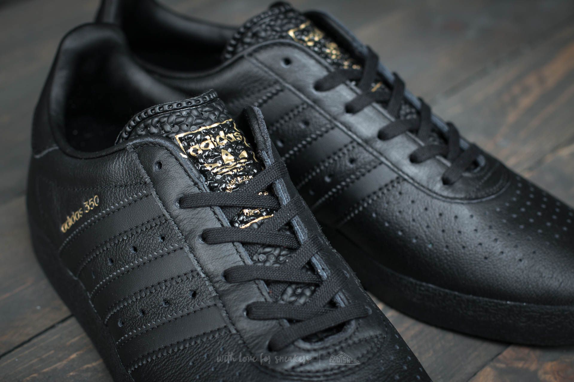 Adidas 350 shop leather black