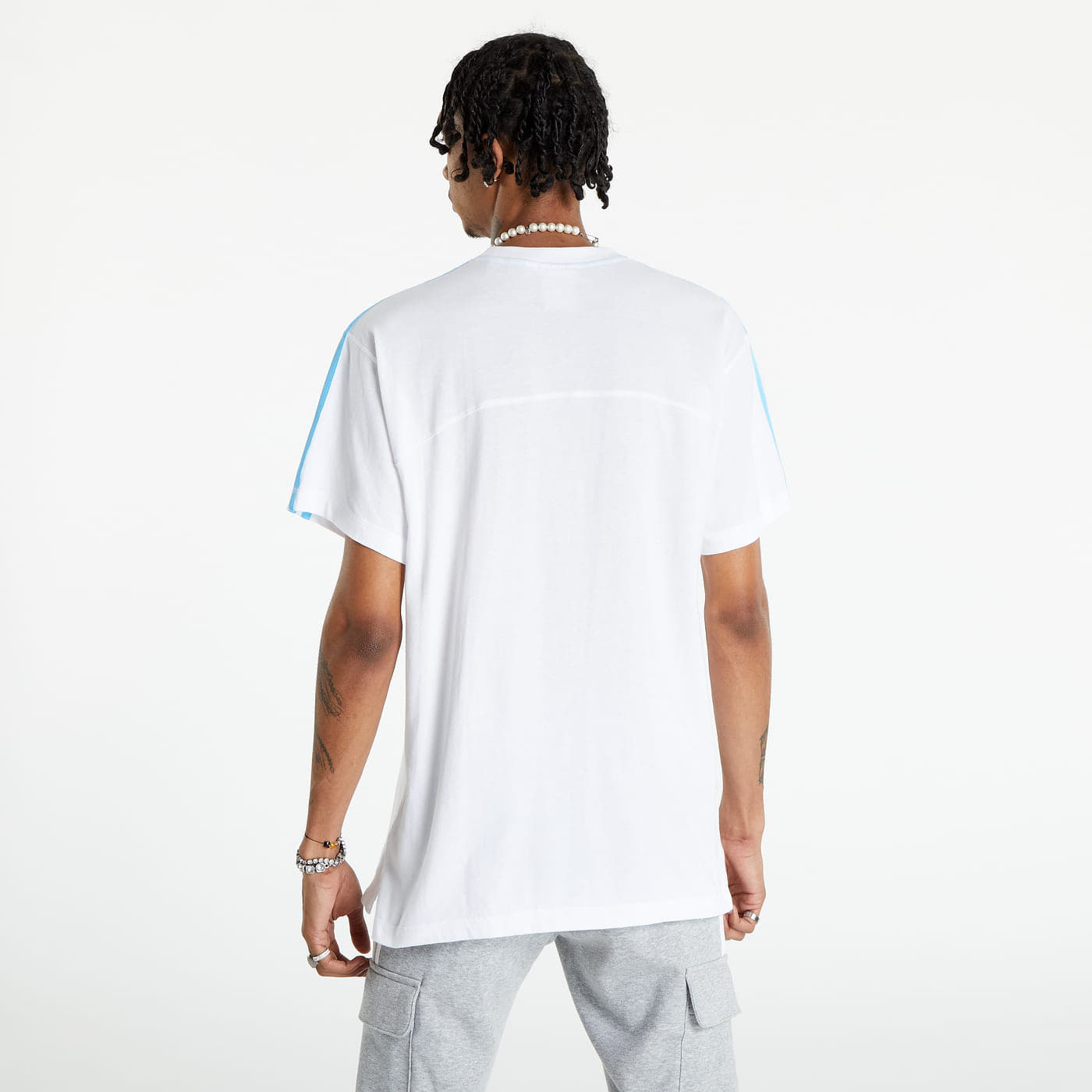 T-paidat adidas Originals Blocked 3-Stripes Tee White