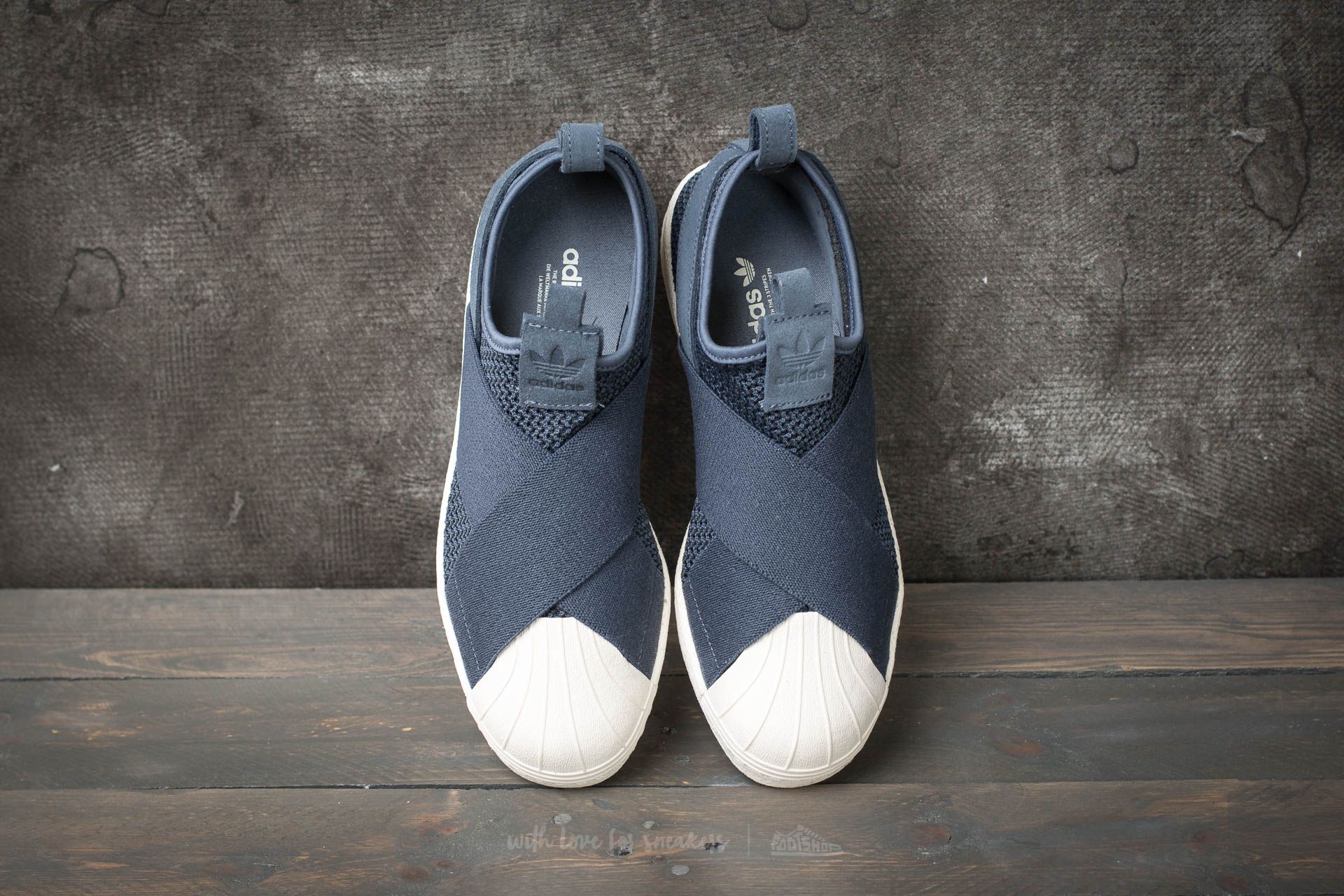 Adidas superstar slip on navy online