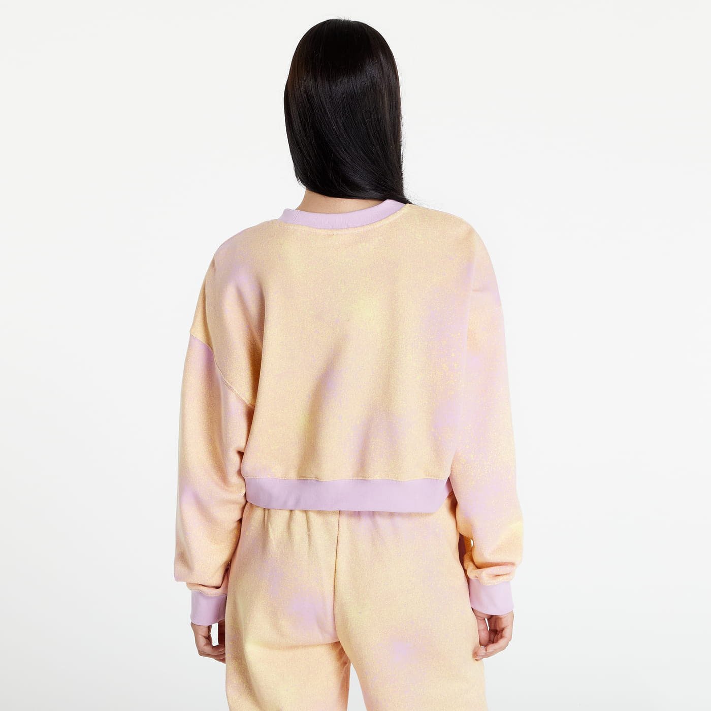 Hupparit ja collegepaidat adidas Originals Allover Print Sweater Lilac/ Almost Yellow