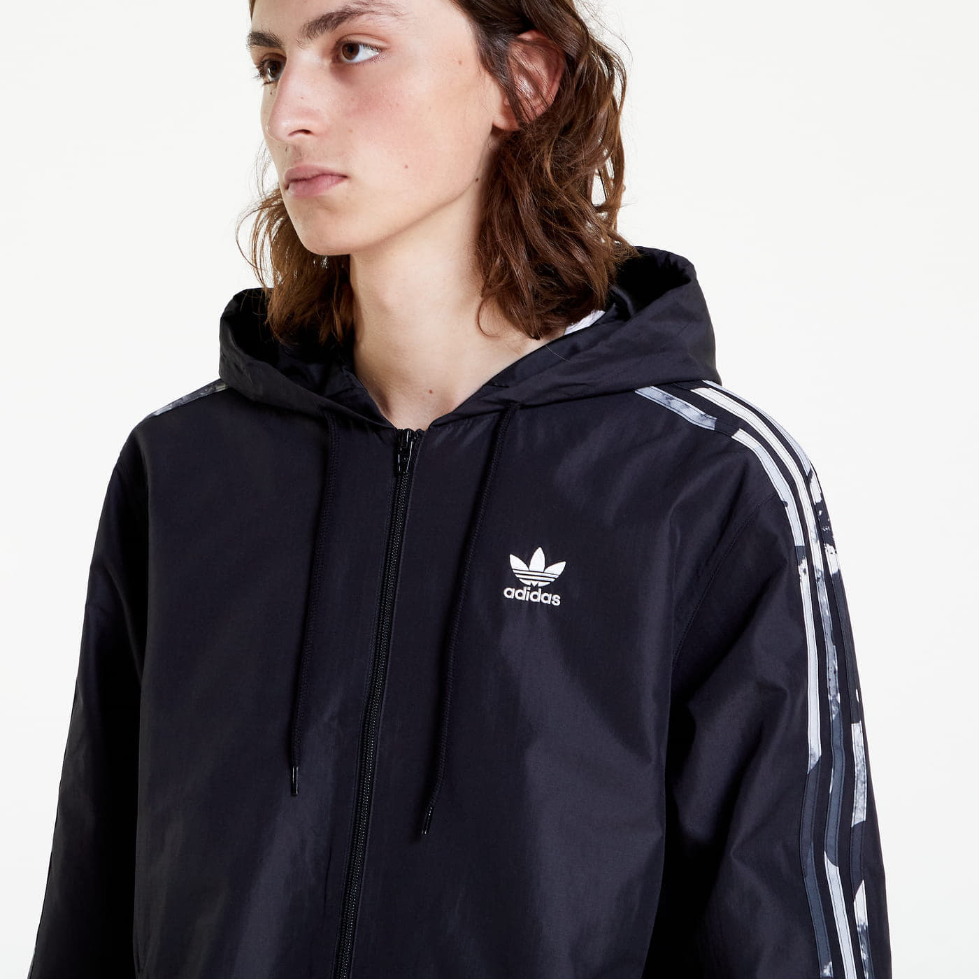 Adidas white top camo jacket