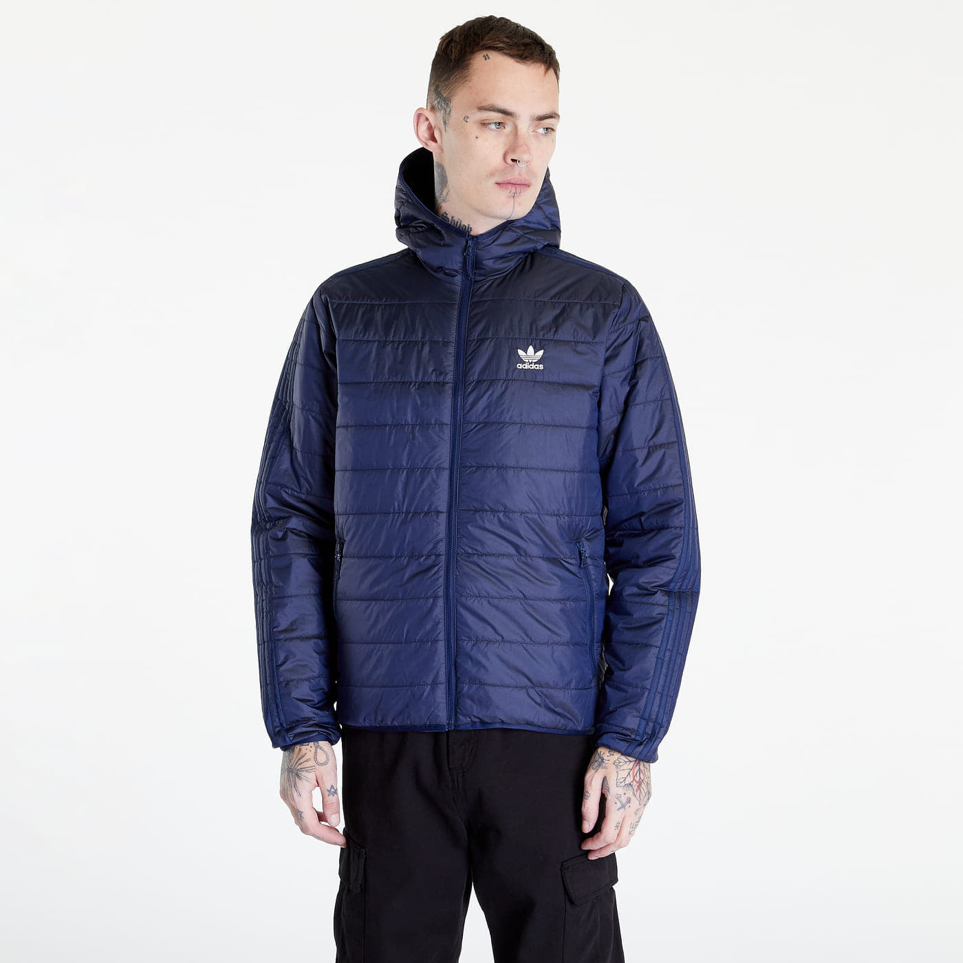 Jakne adidas Originals Pad Hooded Puff Night Indigo