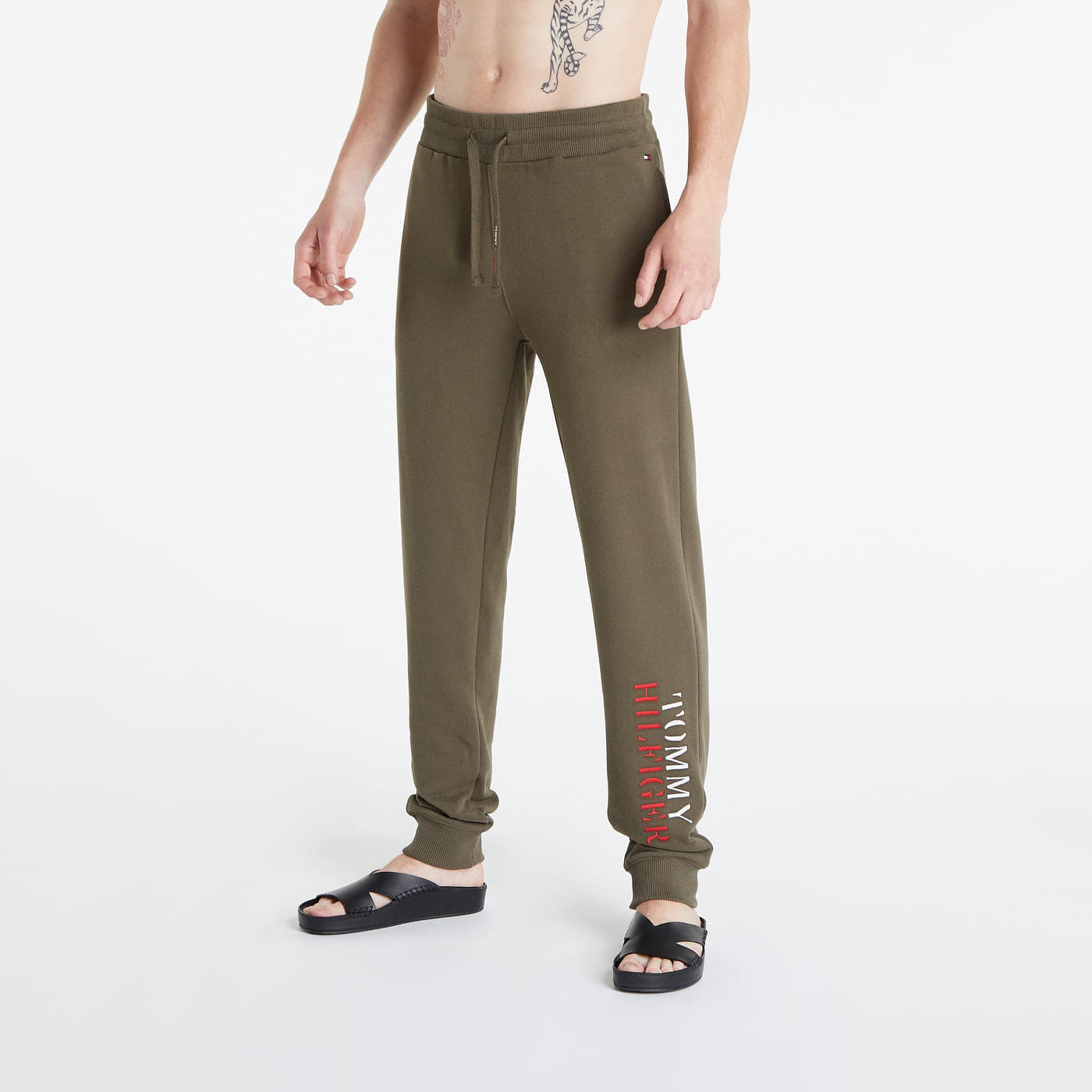 Jogger Pants Tommy Hilfiger Ultra Soft Logo Drawstring Joggers Pants Green