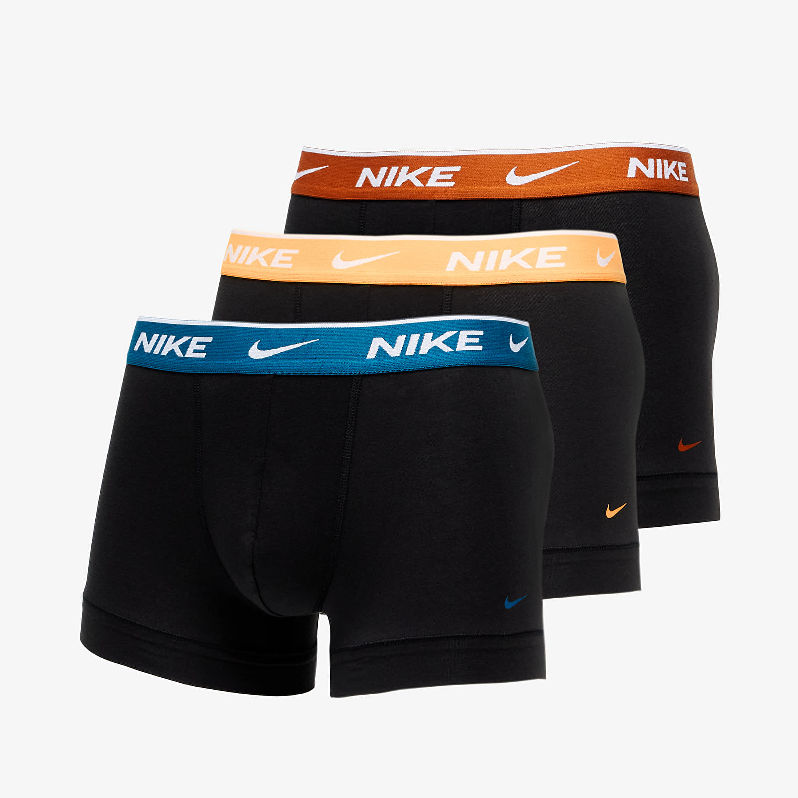 Boxeralsó Nike Everyday Cotton Stretch Trunk 3 Pack Black/ Green Abyss/ Laser Orange/ Russet