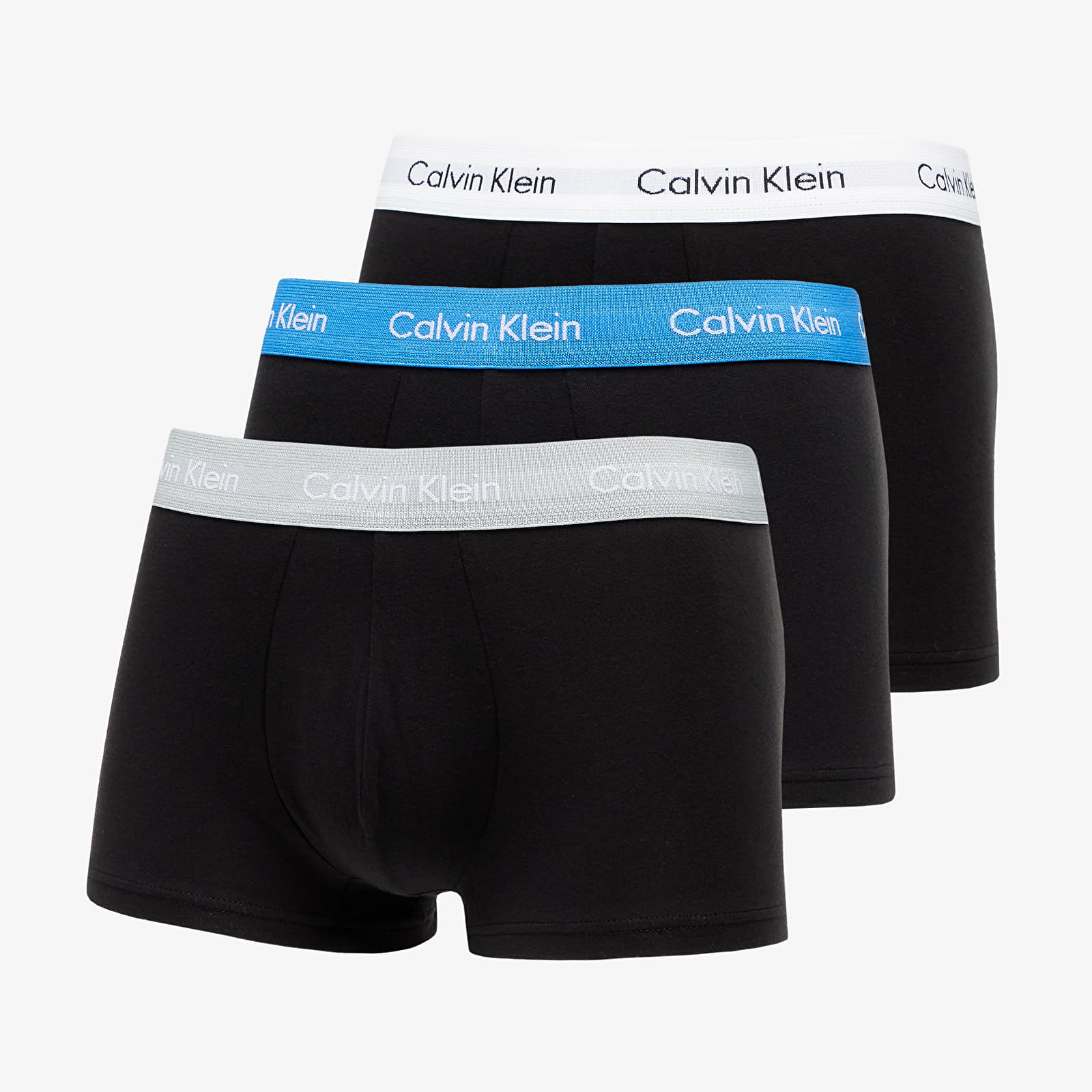 Bokserki Calvin Klein Cotton Stretch Low Rise Trunk 3 Pack Black/ Grey Heather/ White/ Palace Blue WB