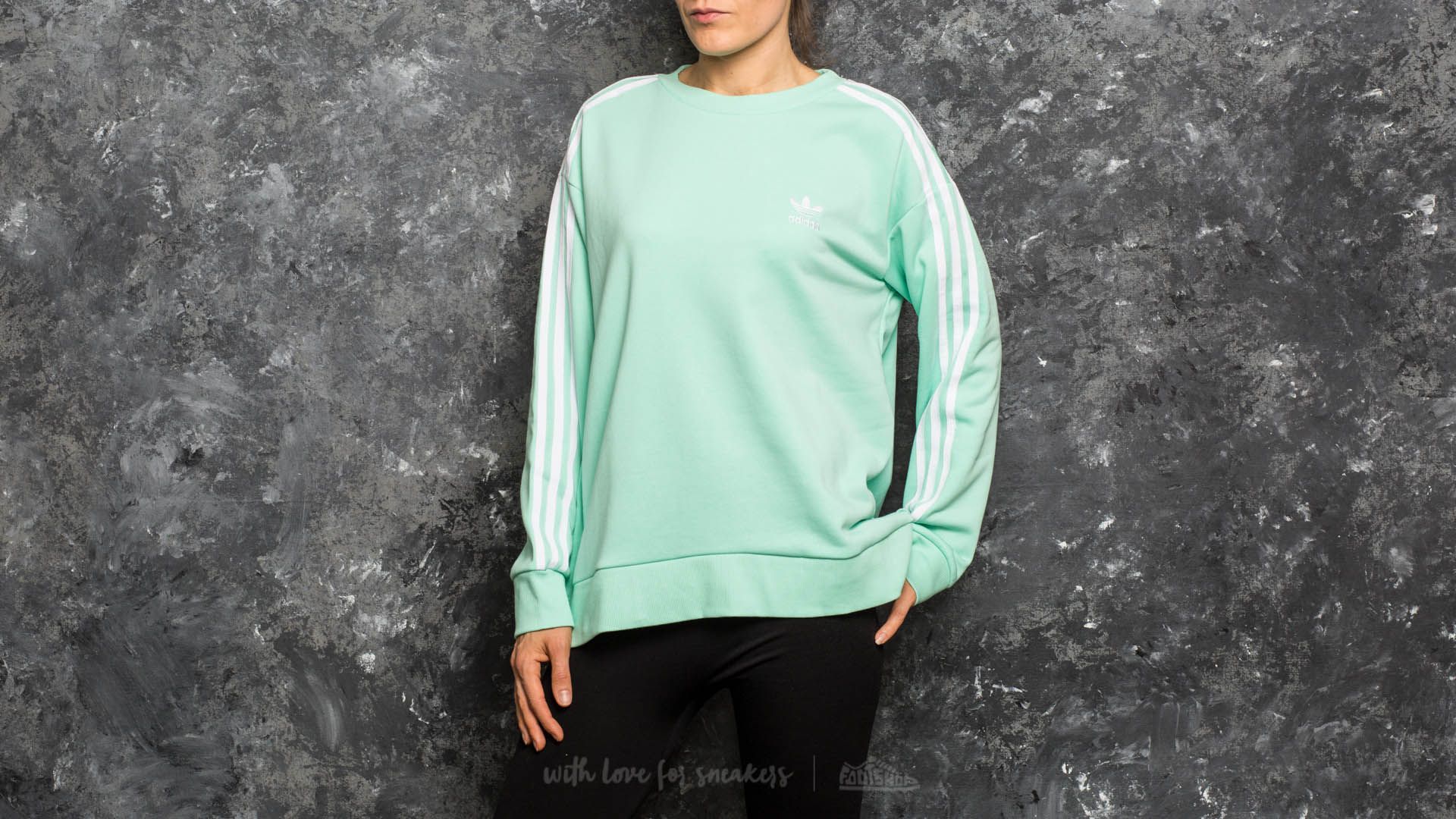 Sweatjacken und Sweatshirts adidas 3 Stripes A-Line Sweat Easy Green
