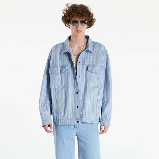 Striped cheap denim jacket