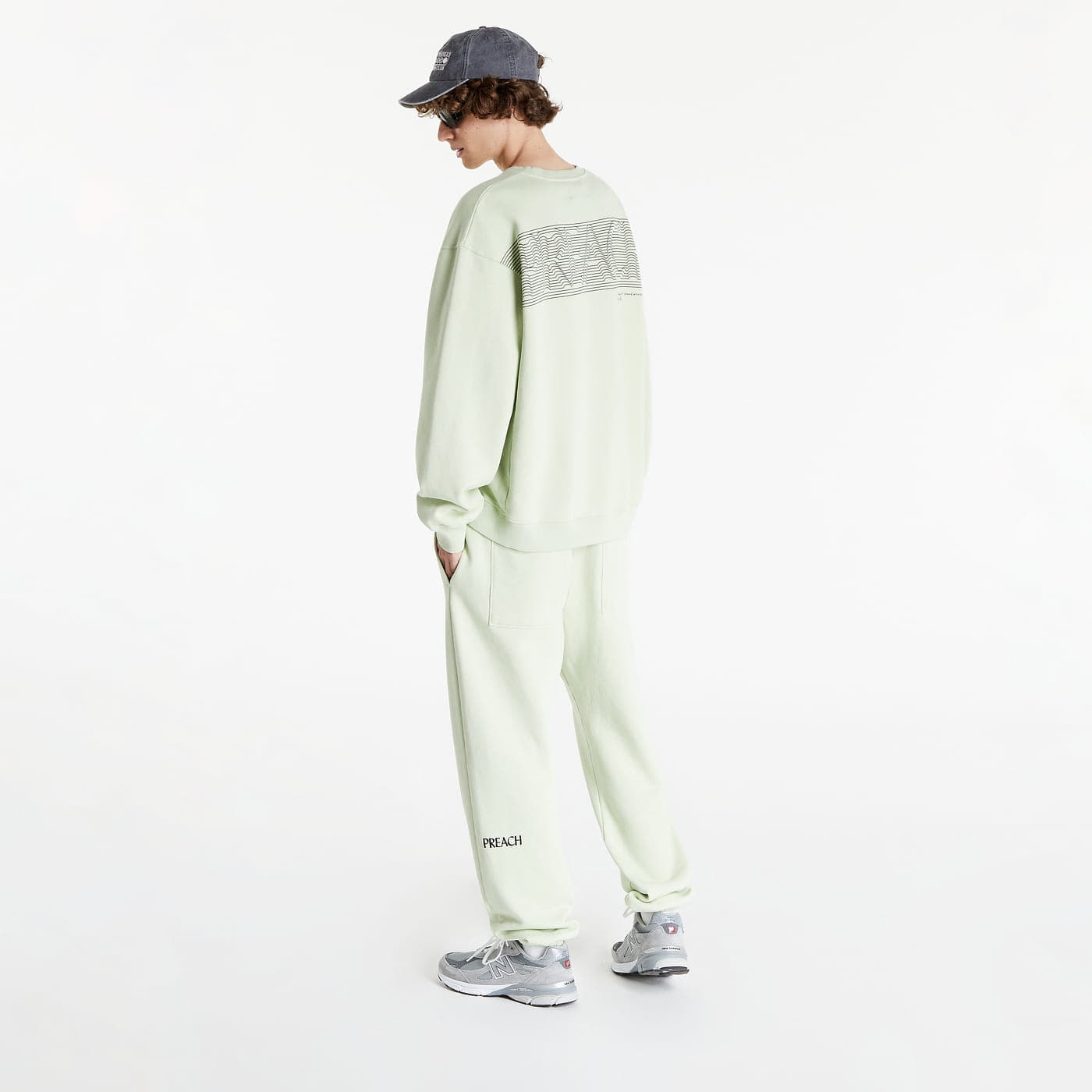 Hanorace PREACH Lined Logo Crewneck Light Green