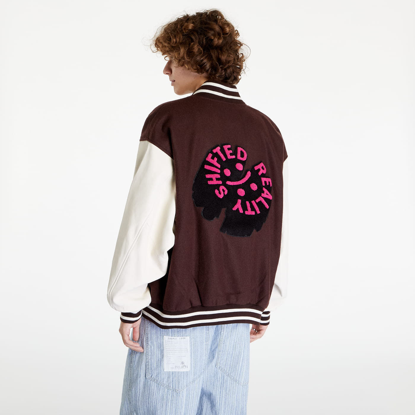 Bundy PREACH Patched Varsity Jacket Brown/ Creamy