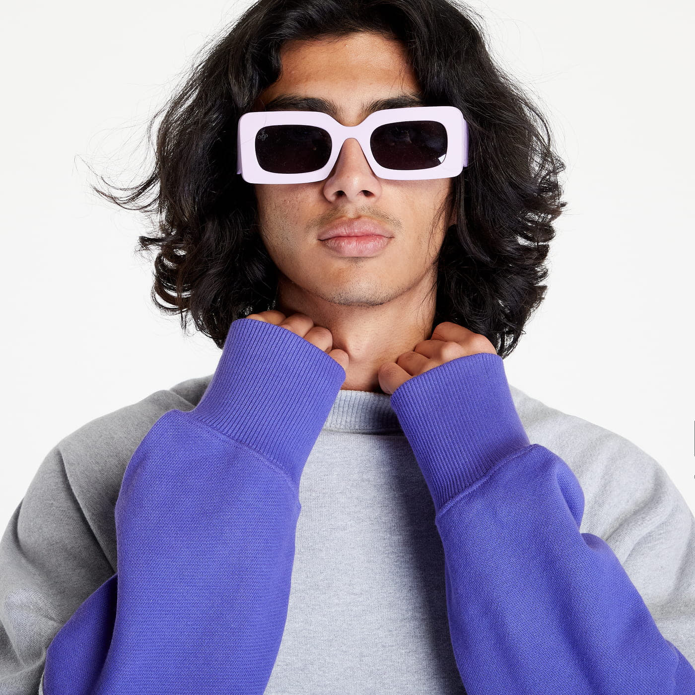 Hoodies and sweatshirts  PREACH Shifted Reality Split Crewneck GOTS Purple/ Grey Melange