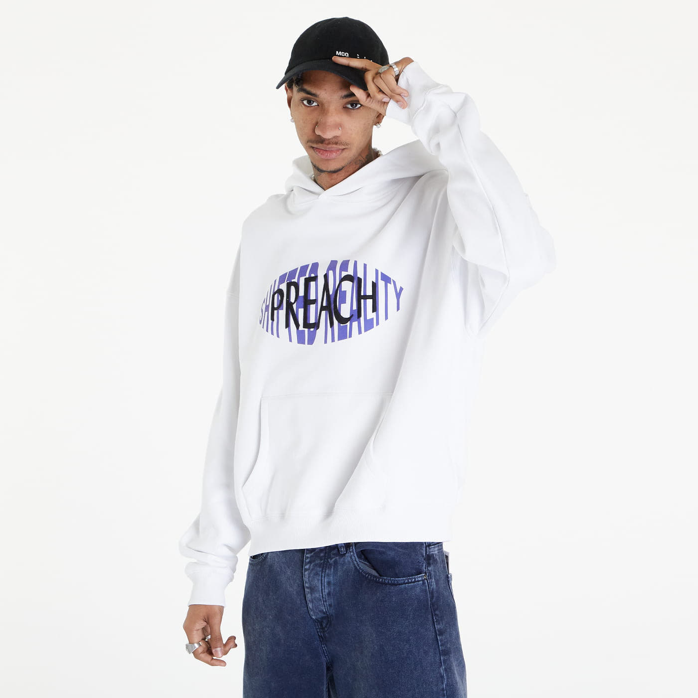 Hoodies and sweatshirts PREACH Oversized Shifted Reality Logo Hoodie GOTS White